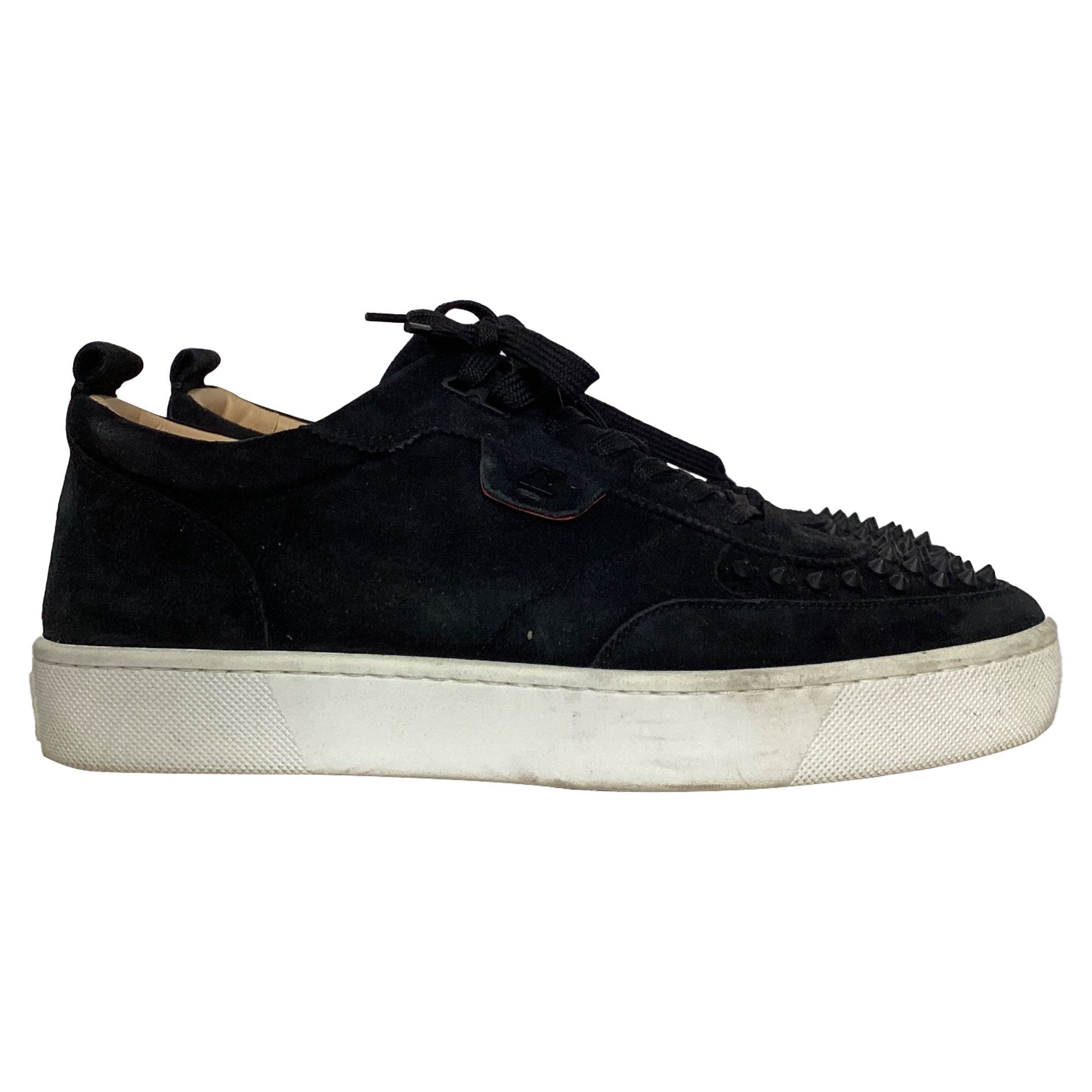 Christian Louboutin Christian Louboutin Happyrui Spiked Sneakers in Black Suede Size US 12.5 / EU 45-46 - 1 Thumbnail