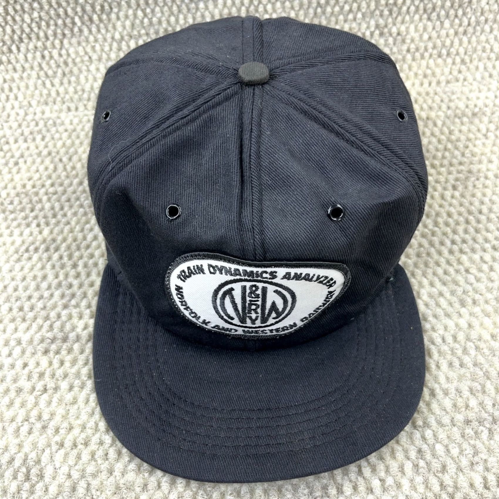 Vintage VINTAGE Norfolk Western Trucker Hat Cap N&W Railroad Railway 80s Made USA Patch Black Men One Size Size ONE SIZE - 3 Thumbnail