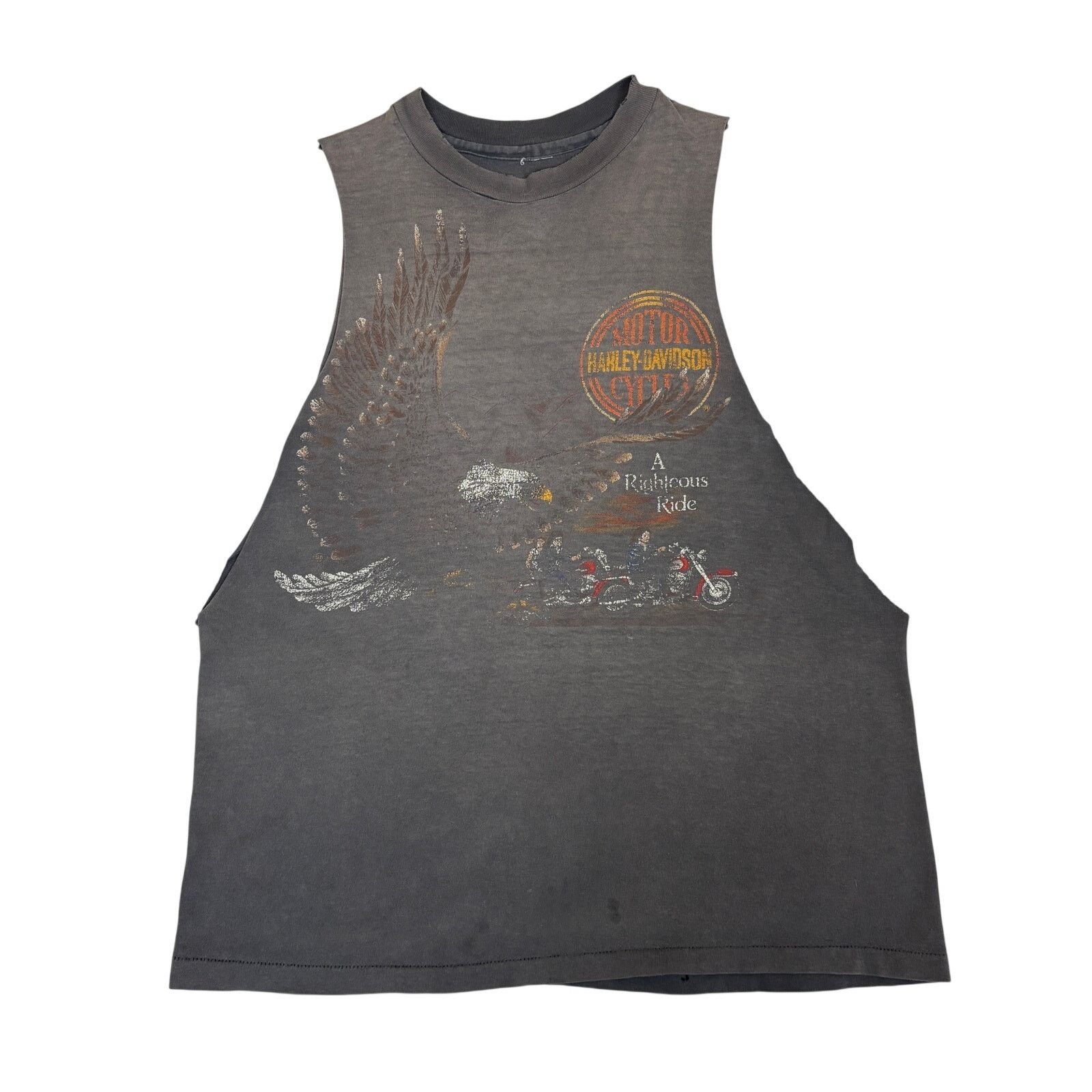 Harley Davidson Vintage 80s Harley Davidson Medium T Shirt Tank Thrashed Size US M / EU 48-50 / 2 - 1 Thumbnail