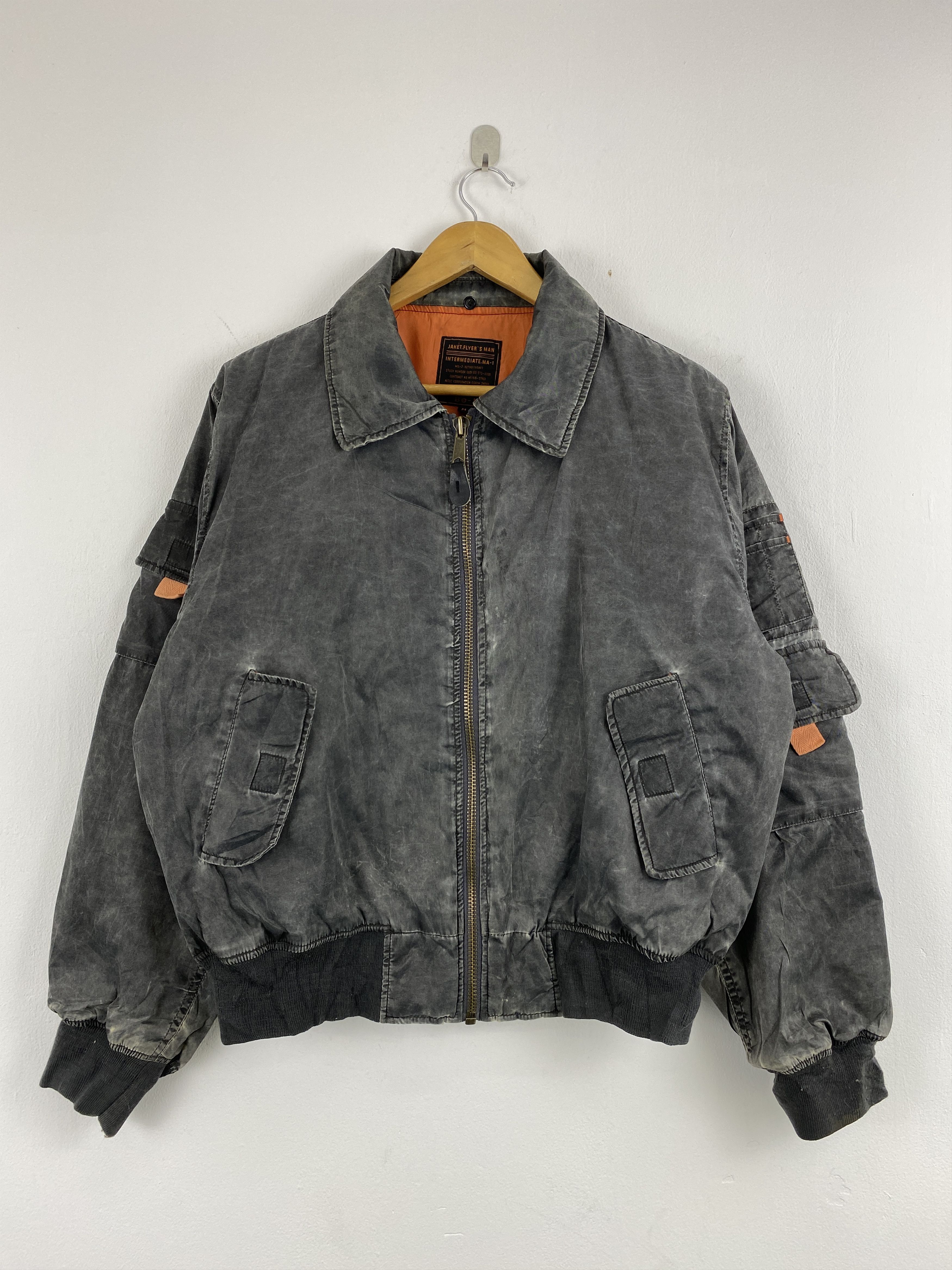 Japanese Brand Vintage 90s Flyer's Man Bomber Faded Black Jacket JA0117 Size US M / EU 48-50 / 2 - 1 Thumbnail