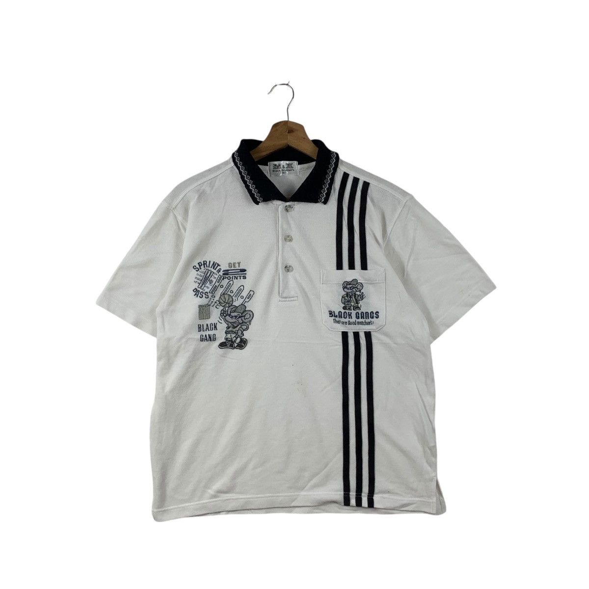 Vintage Vintage BLACK BROTHERS GANG Hip Hop Rap Polo Tee Shirt Top Size US M / EU 48-50 / 2 - 1 Thumbnail
