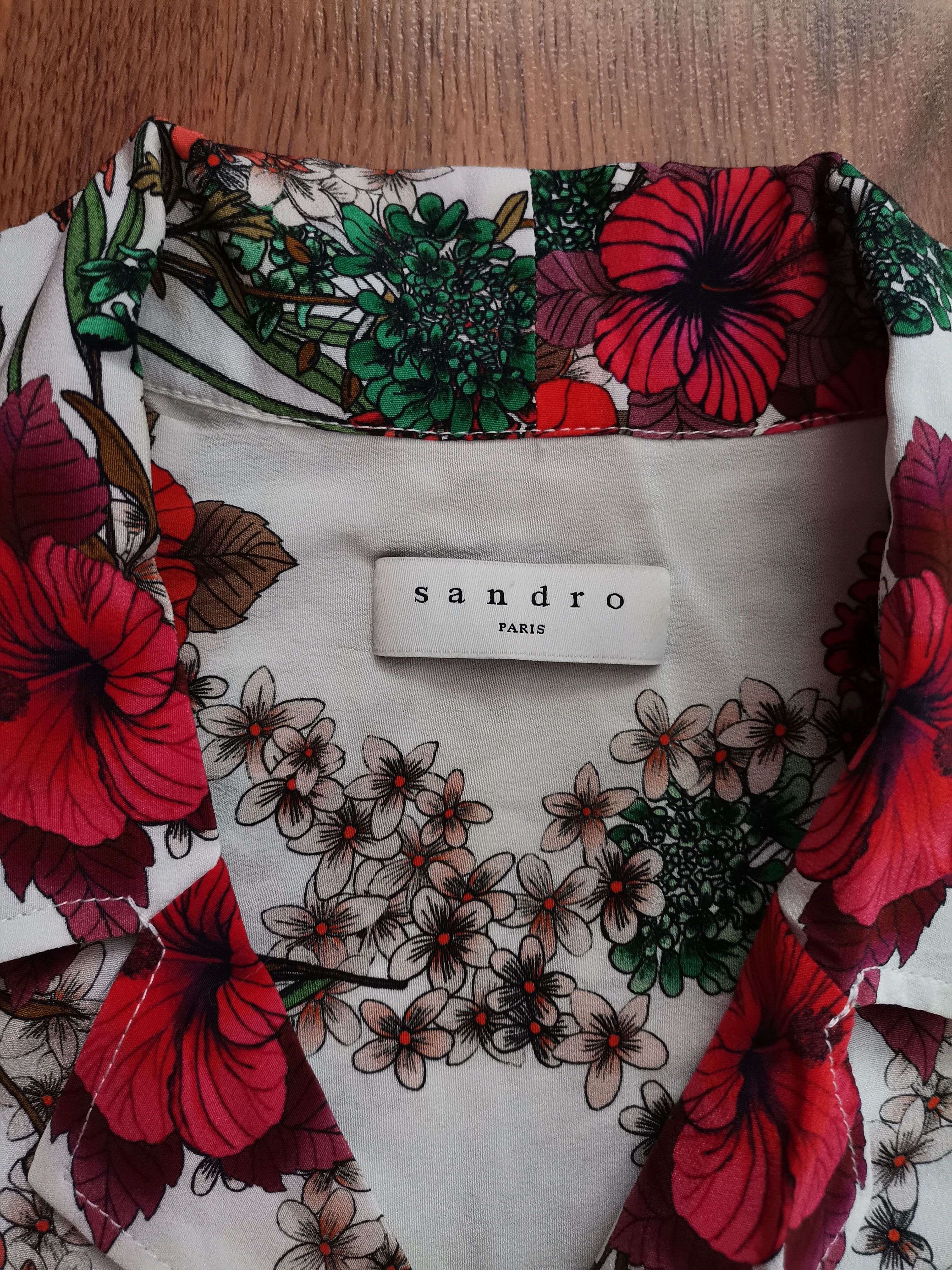 Sandro Sandro Women's Floral Shirt Size L / US 10 / IT 46 - 3 Thumbnail