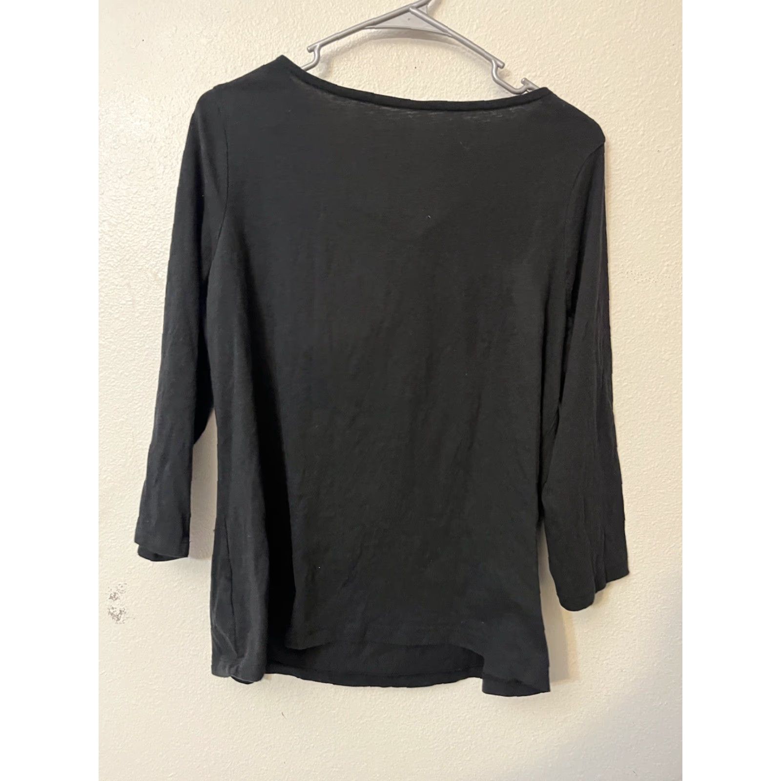 Lands' End Lands' End Black 3/4 Sleeve Cowl Neck Tunic Shirt XL Womens Lands' End XL Black Tunic Shirt Dressy Casual Knit Cotton Polyester All Seasons Easy Care Size XL / US 12-14 / IT 48-50 - 2 Thumbnail