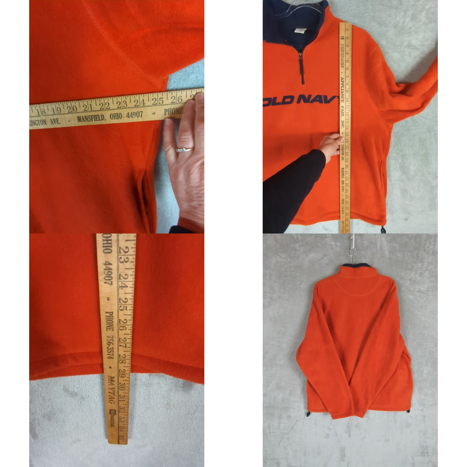 Old Navy VINTAGE Old Navy Mens Orange 90s Y2K Fleece PULLOVER Mock Neck 1/4 Zip ZIP Jacket XL Size US XL / EU 56 / 4 - 8 Thumbnail