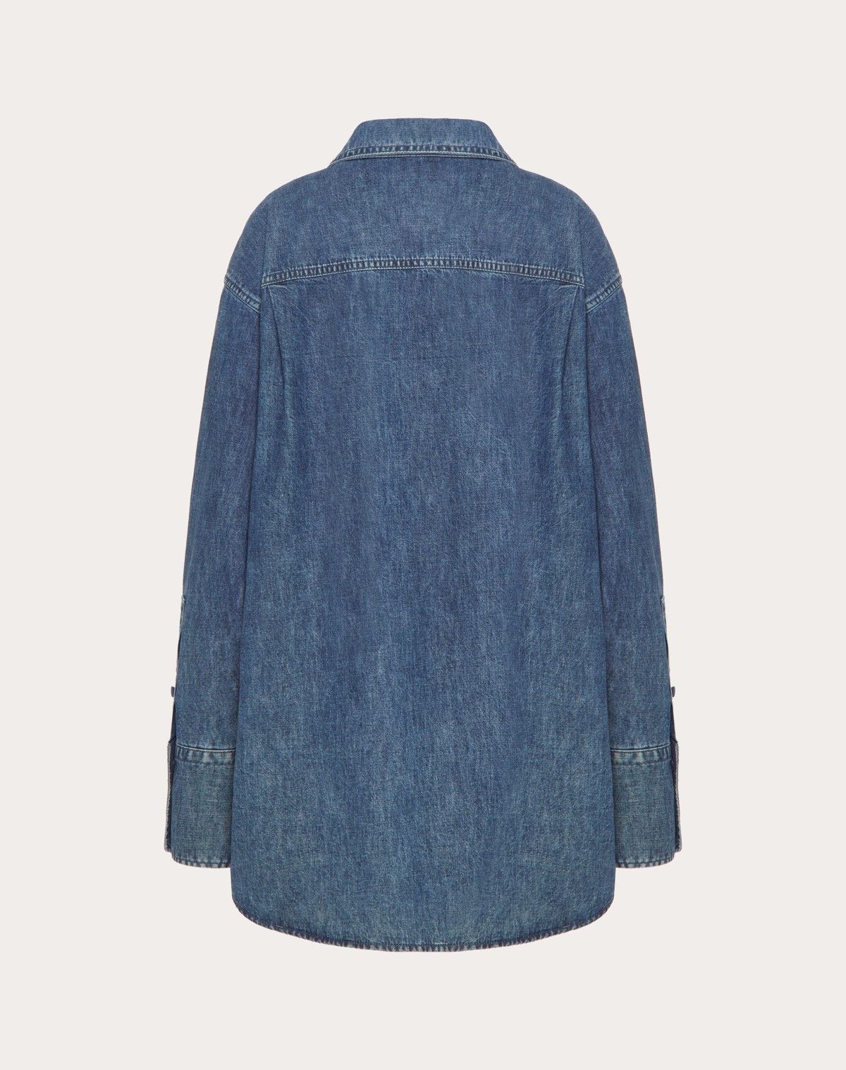 Valentino o1s1wg110525 Denim Chambray Dress in Medium Blue Size XS / US 0-2 / IT 36-38 - 2 Thumbnail
