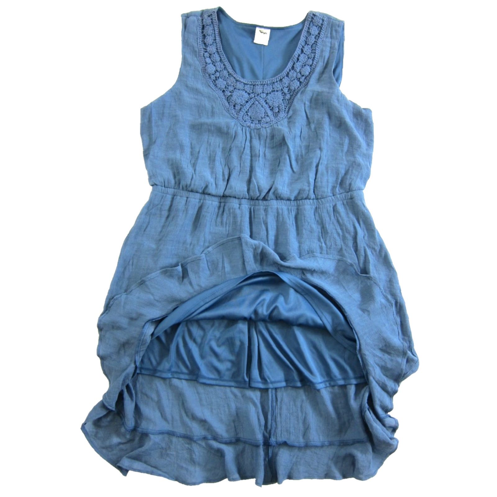 Wrangler Wrangler Blue Rayon Crochet Sleeveless Ruffle Sheath Tank Sun Dress XL Size XL / US 12-14 / IT 48-50 - 5 Thumbnail