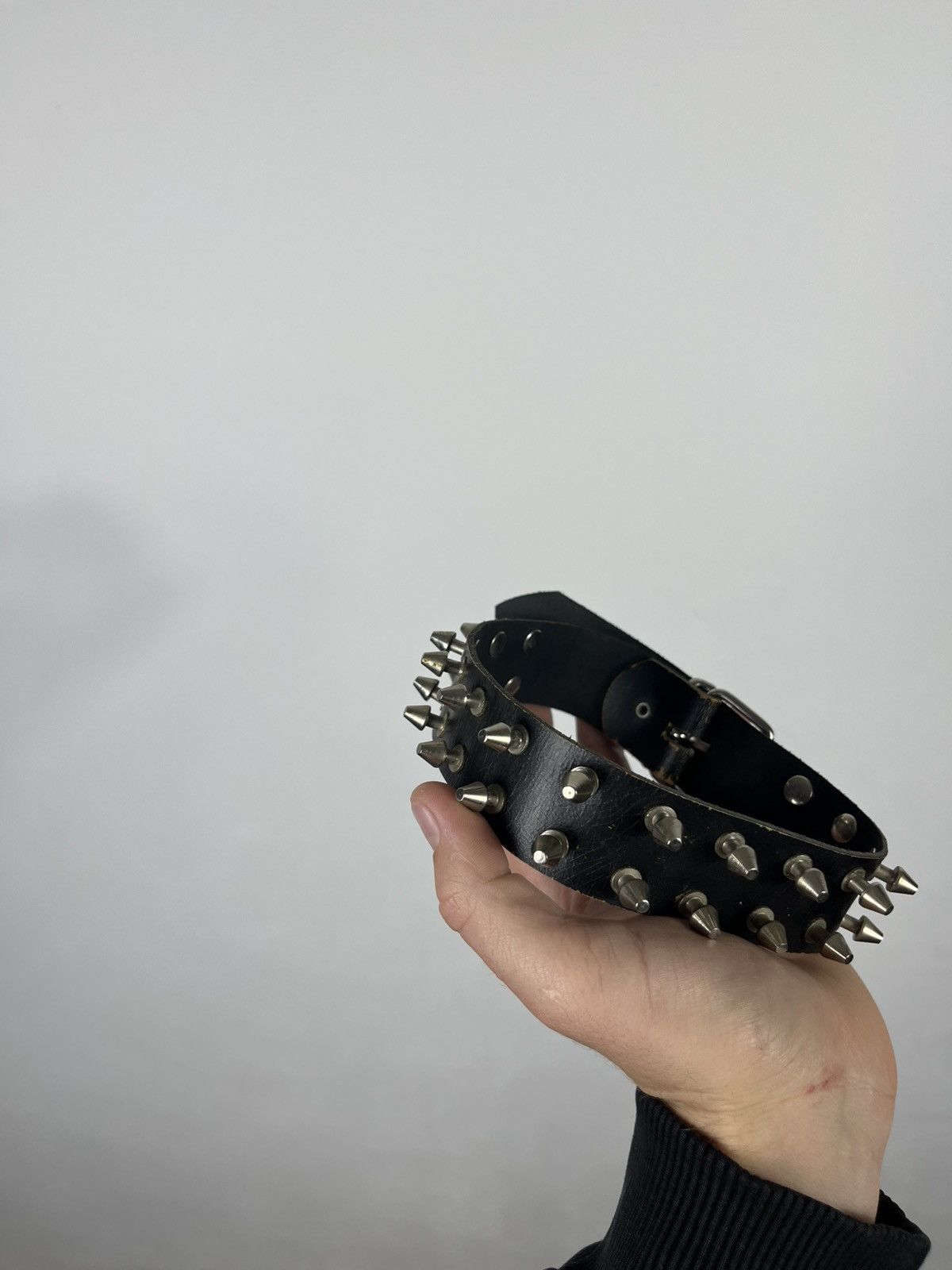 Other Black leather punk spiked choker collar gothic style Size ONE SIZE - 4 Thumbnail