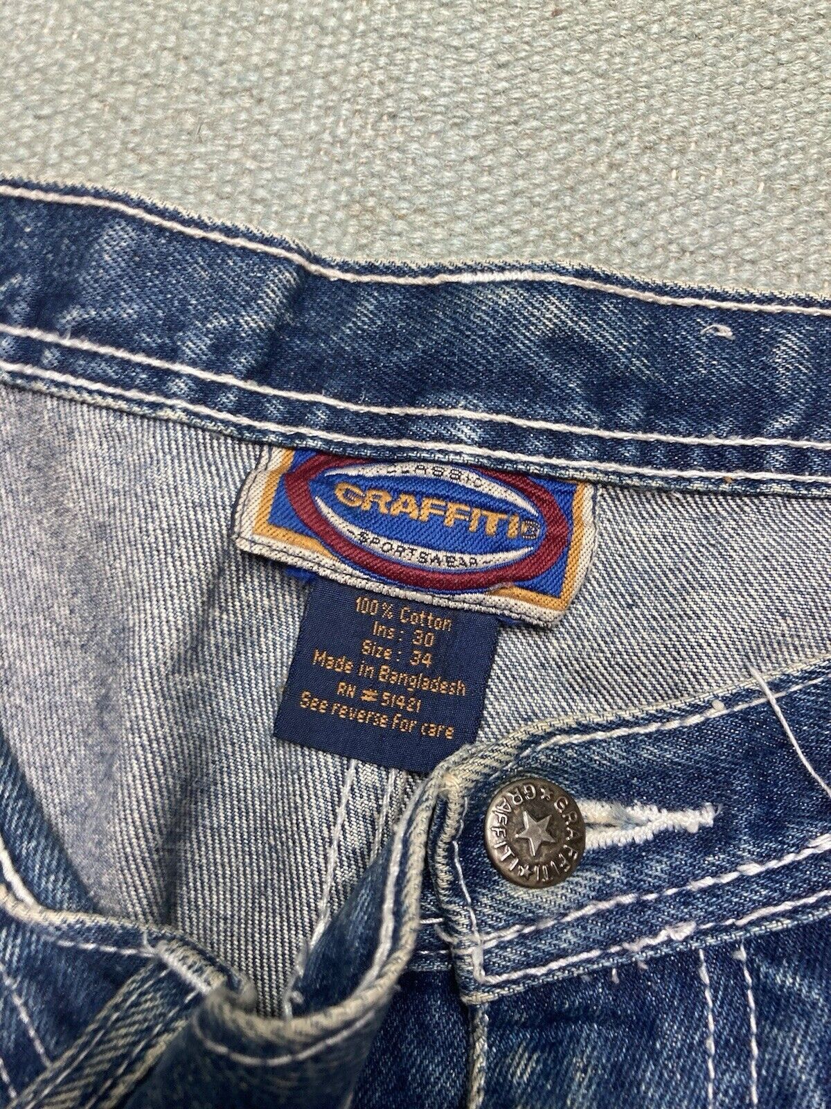 JNCO × Vintage 90s y2k baggy jeans carpenter graffiti skater faded 34x28 Size US 34 / EU 50 - 7 Thumbnail