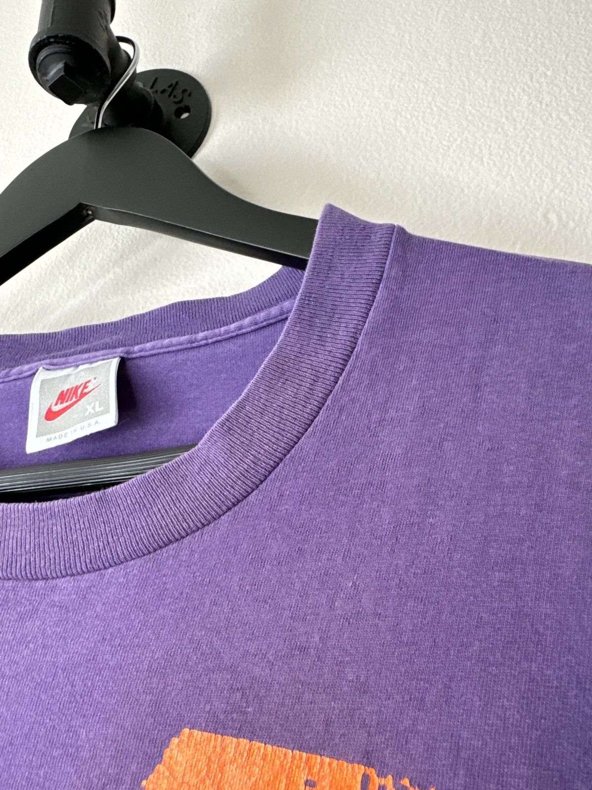 Nike × Vintage Vintage 90s Nike Flight T Shirt Size XL Purple Made In USA Size US XL / EU 56 / 4 - 10 Thumbnail