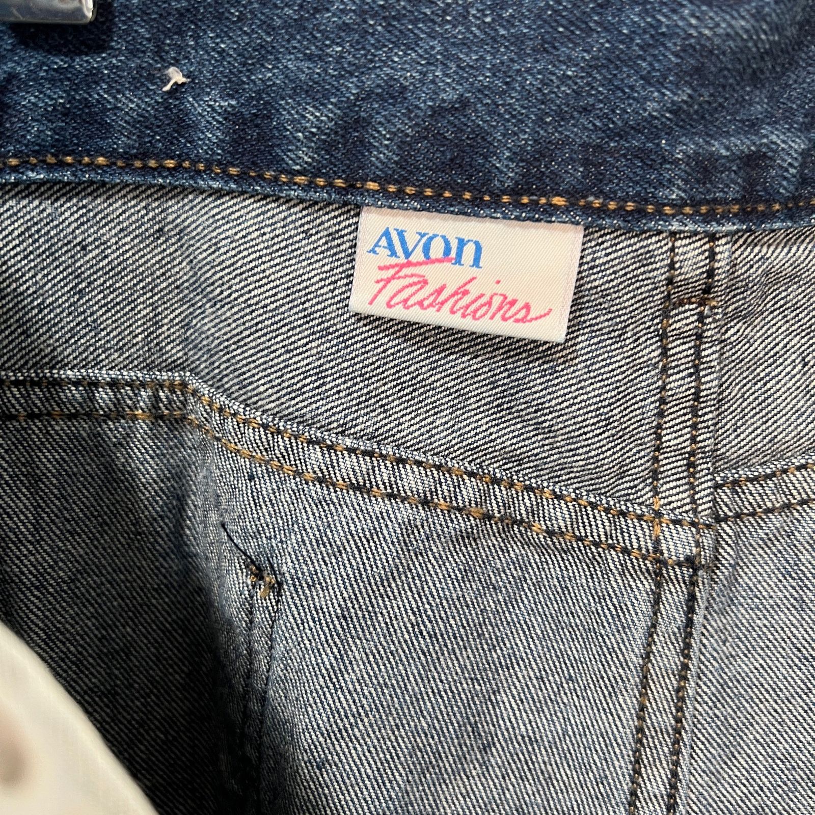 Vintage Vintage 80s Avon Fashions Jeans Stone Washed High Waisted Size 33" - 3 Thumbnail