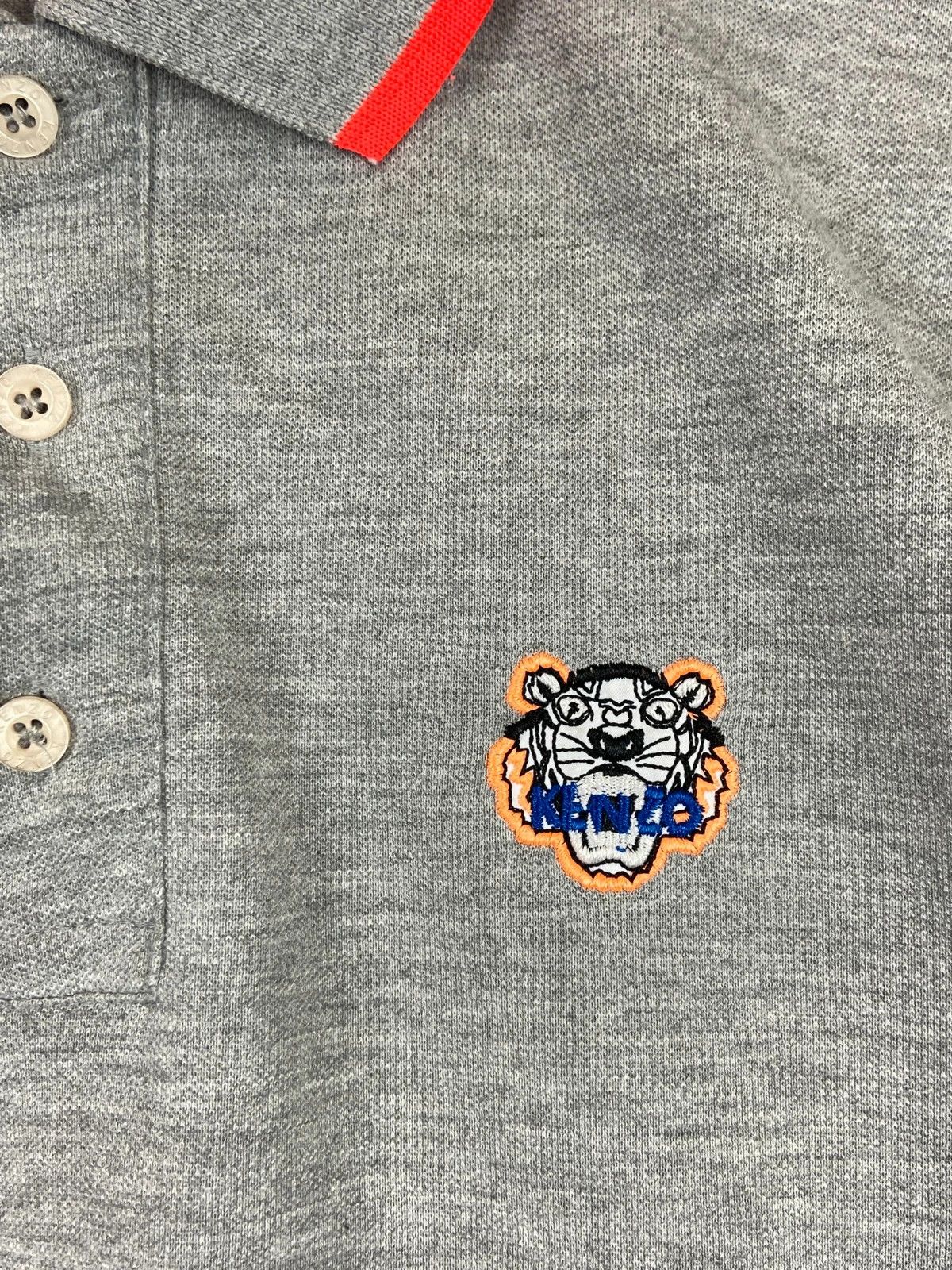 Kenzo Kenzo grey polo shirt tiger logo vintage streetwear Size US M / EU 48-50 / 2 - 2 Thumbnail