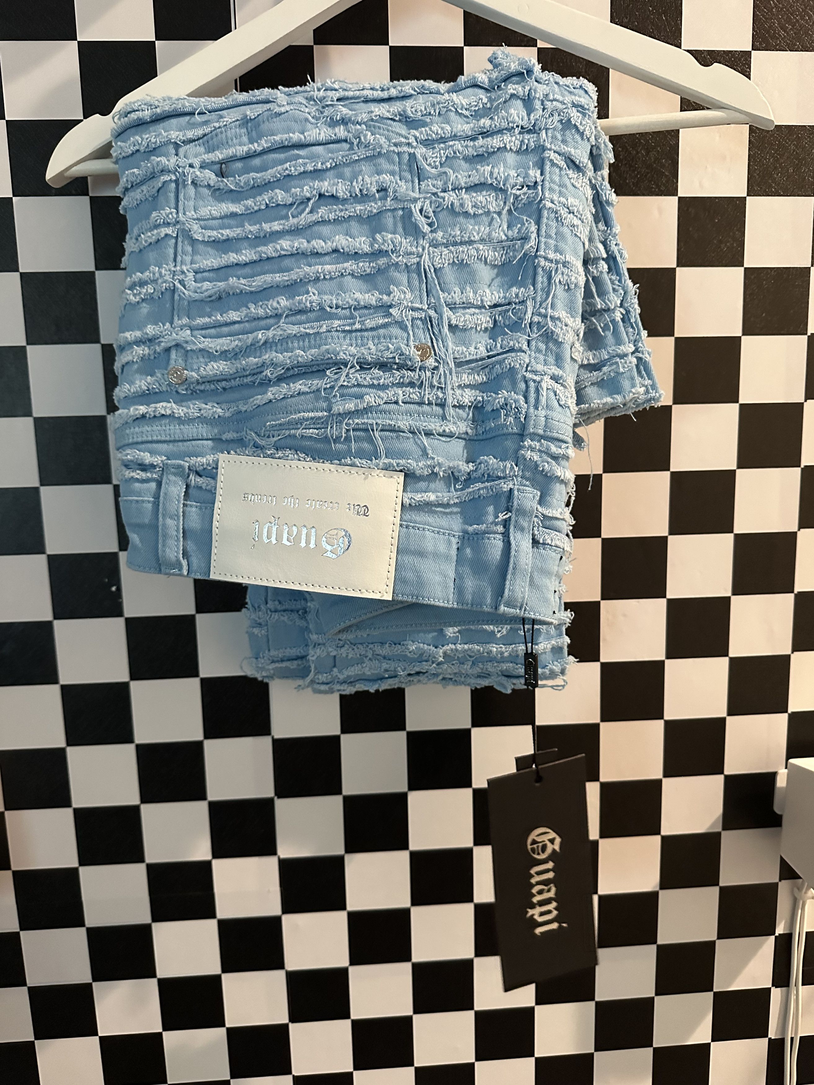 GUAPI Rare 1/100 Sky Blue Blood Diamond Stacked Denim Size US 32 / EU 48 - 3 Thumbnail