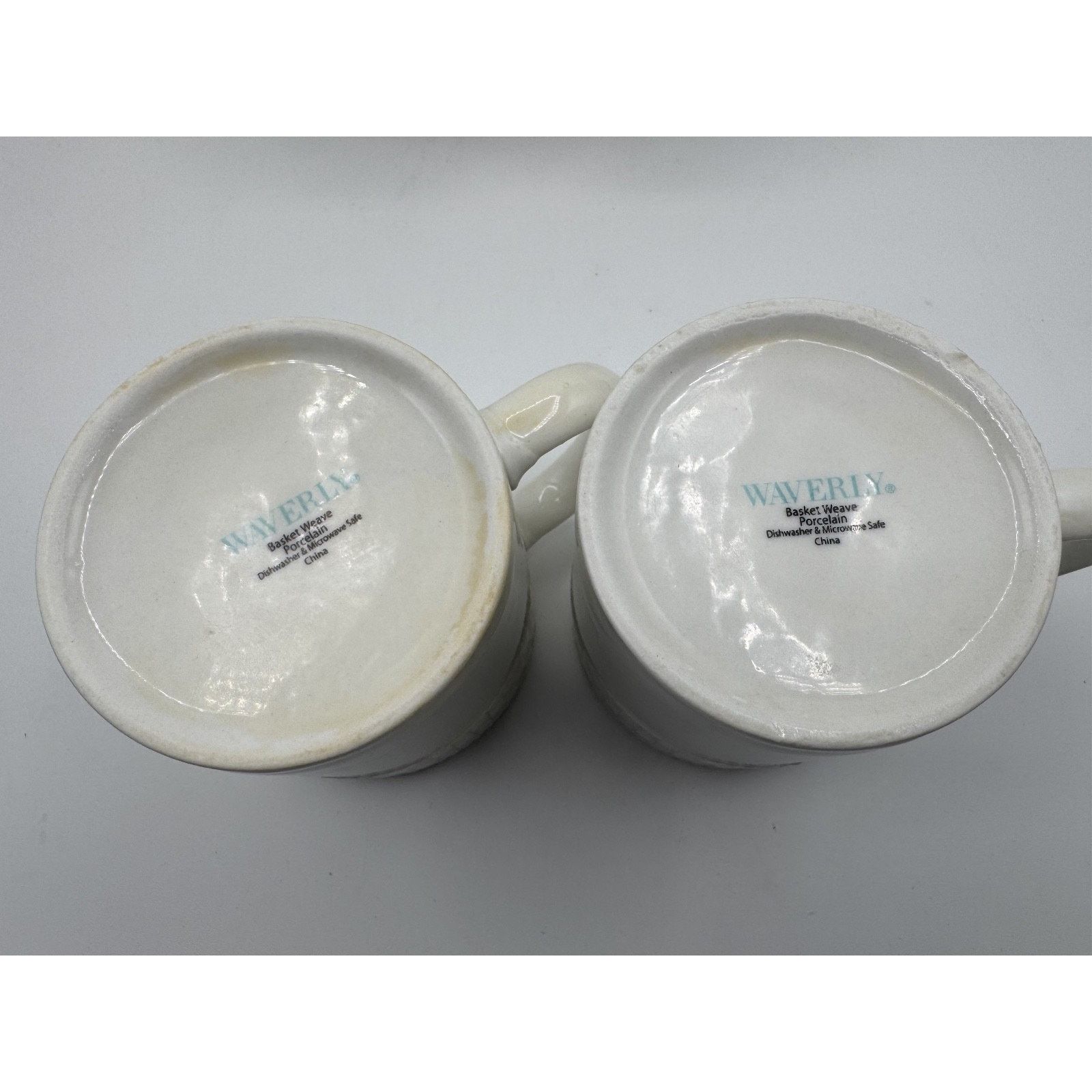 Other 4- Vintage Waverly Mugs Fine White Porcelain Basket Weave Size ONE SIZE - 5 Thumbnail