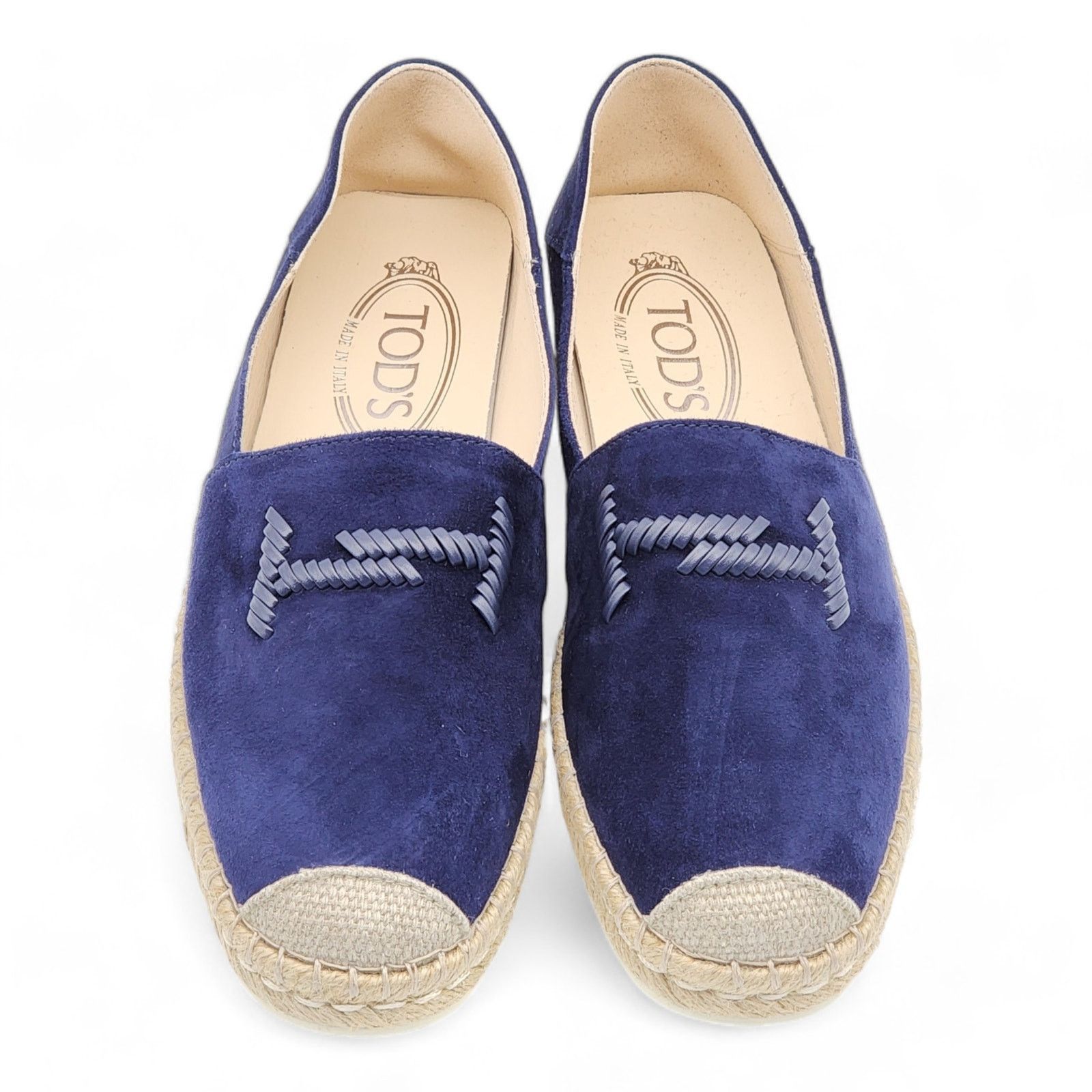 Tod's Suede Whipstitched Espadrilles Navy 36.5 Size US 6.5 / IT 36.5 - 3 Thumbnail