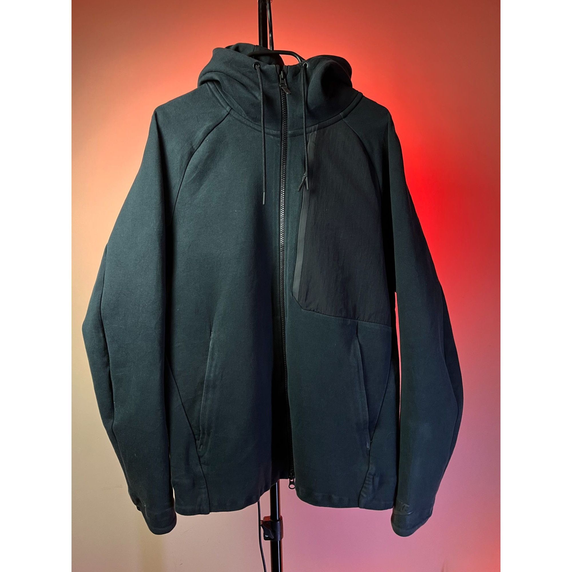 Nike × Vintage Nike Tech Fleece Black Hoodie Small Drill Ninja Style Rare Size US S / EU 44-46 / 1 - 2 Thumbnail