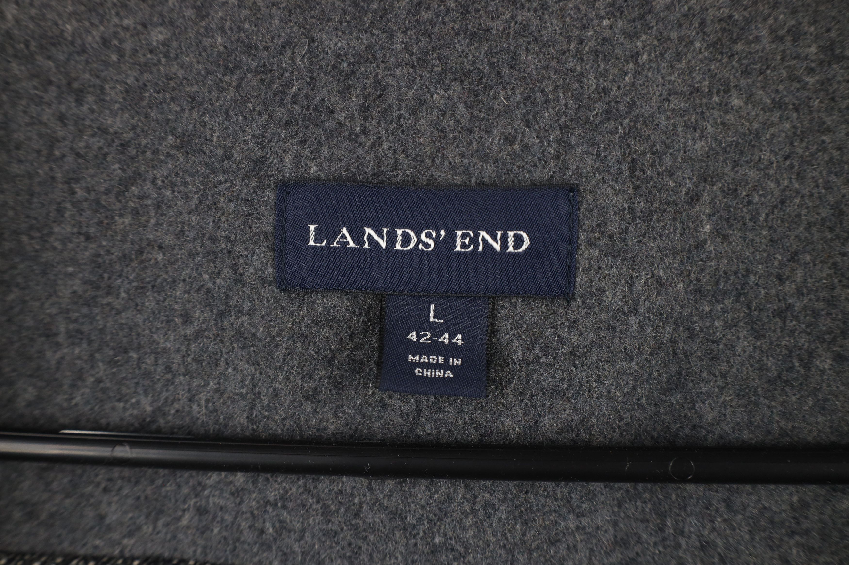 Lands' End × Vintage Lands End Full Length Collared Overcoat Jacket Heather Gray Size US L / EU 52-54 / 3 - 9 Thumbnail