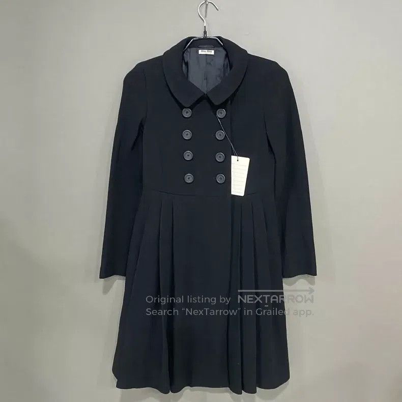Miu Miu Miu Miu 36 Black double-breasted skirt long coat Size S / US 4 / IT 40 - 2 Thumbnail