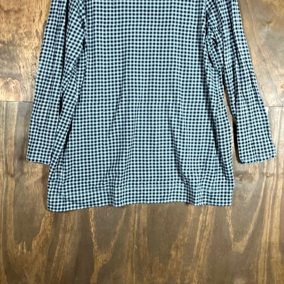 J. Jill J.Jill Women Shirt Plaid Turtleneck Tunic Gray L Stretch Supima Modal Blend Long Sleeve Womens Size L / US 10 / IT 46 - 3 Thumbnail