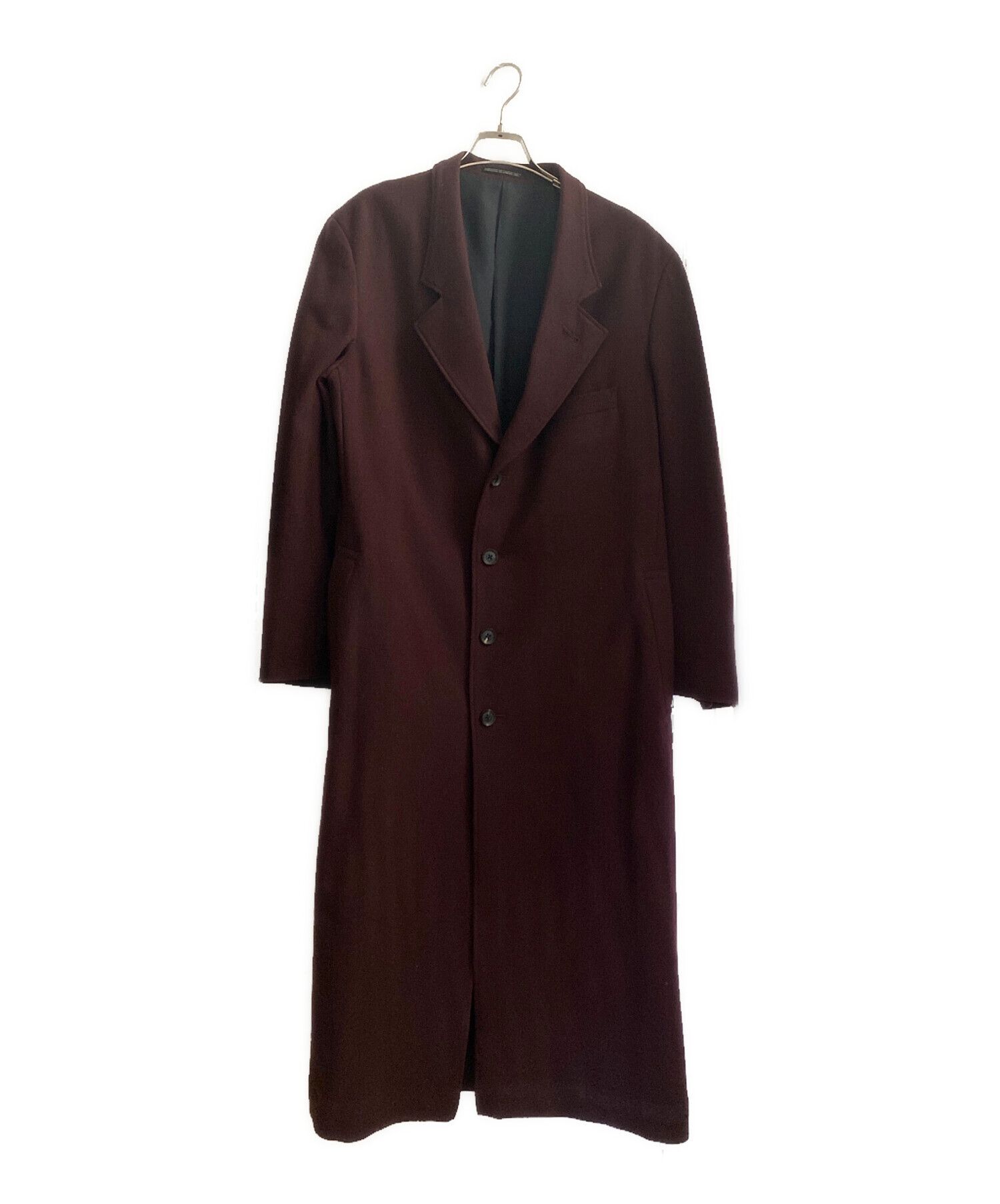 Yohji Yamamoto Yohji Yamamoto pour homme Dark Red Long Jacket Size US M / EU 48-50 / 2 - 1 Thumbnail