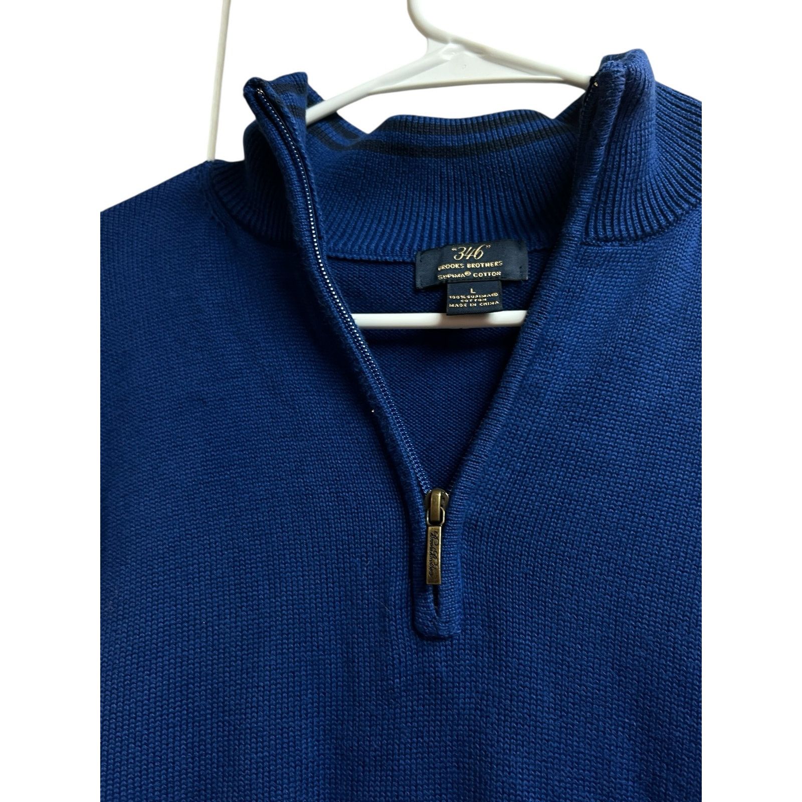 Brooks Brothers Brooks Brothers 346 Men's Quarter Zip Sweater Supima Cotton Size US L / EU 52-54 / 3 - 5 Thumbnail