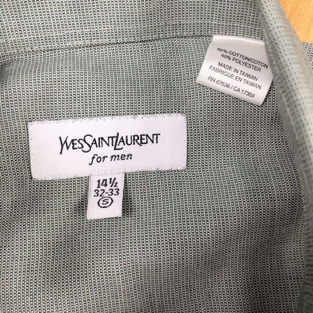 Yves Saint Laurent YVES SAINT LAURENT Luxury Dress Sport Green Shirt Size 14.5 Size 50S - 4 Thumbnail