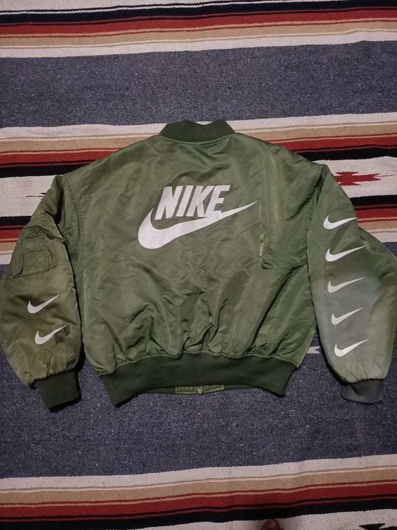 Nike × Vintage Nike flight jacket big swoosh boxy fit Size US L / EU 52-54 / 3 - 3 Thumbnail