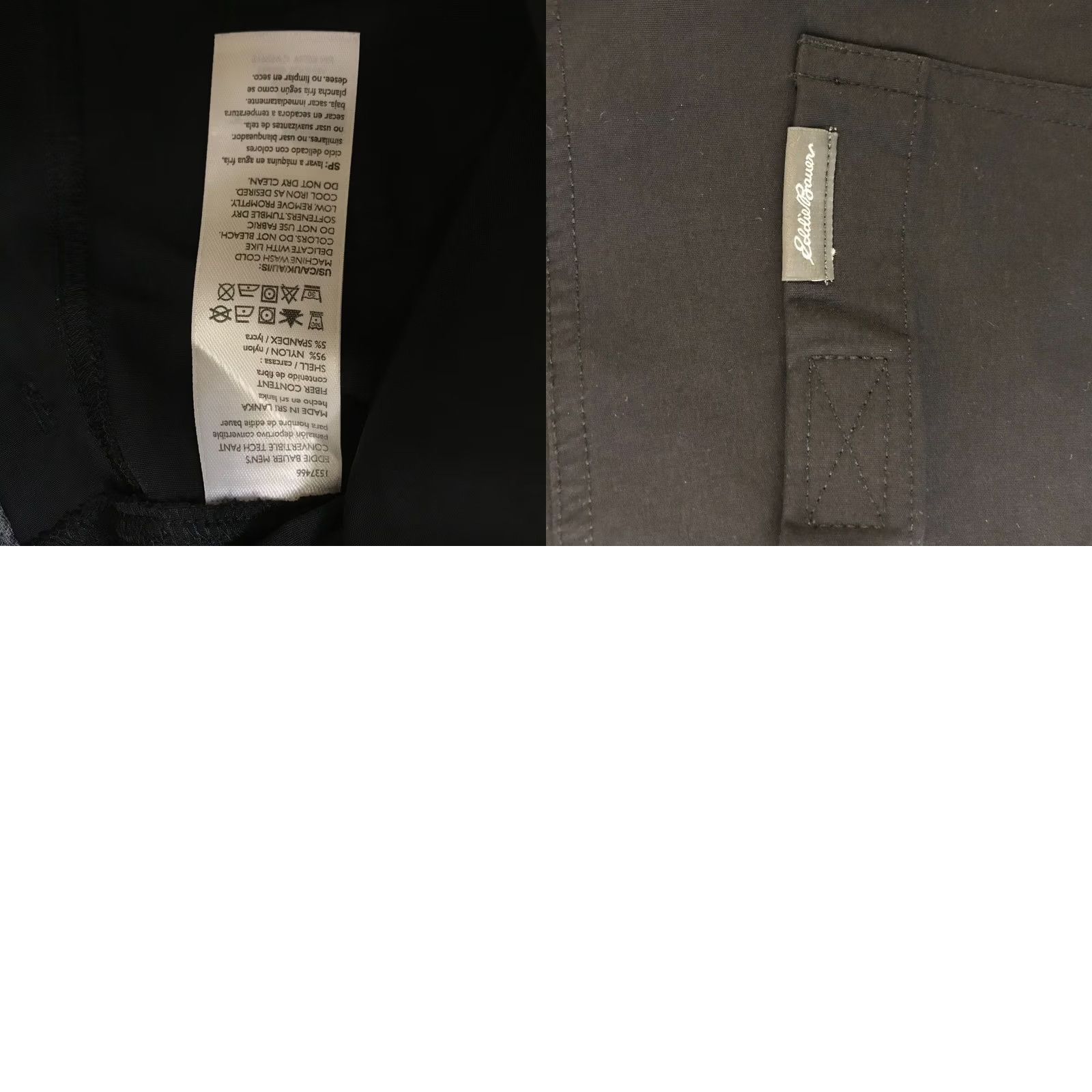 Eddie Bauer Eddie Bauer Mens 38 X 30 Black Convertible Hiking Camping Pants Size US 38 / EU 54 - 8 Thumbnail