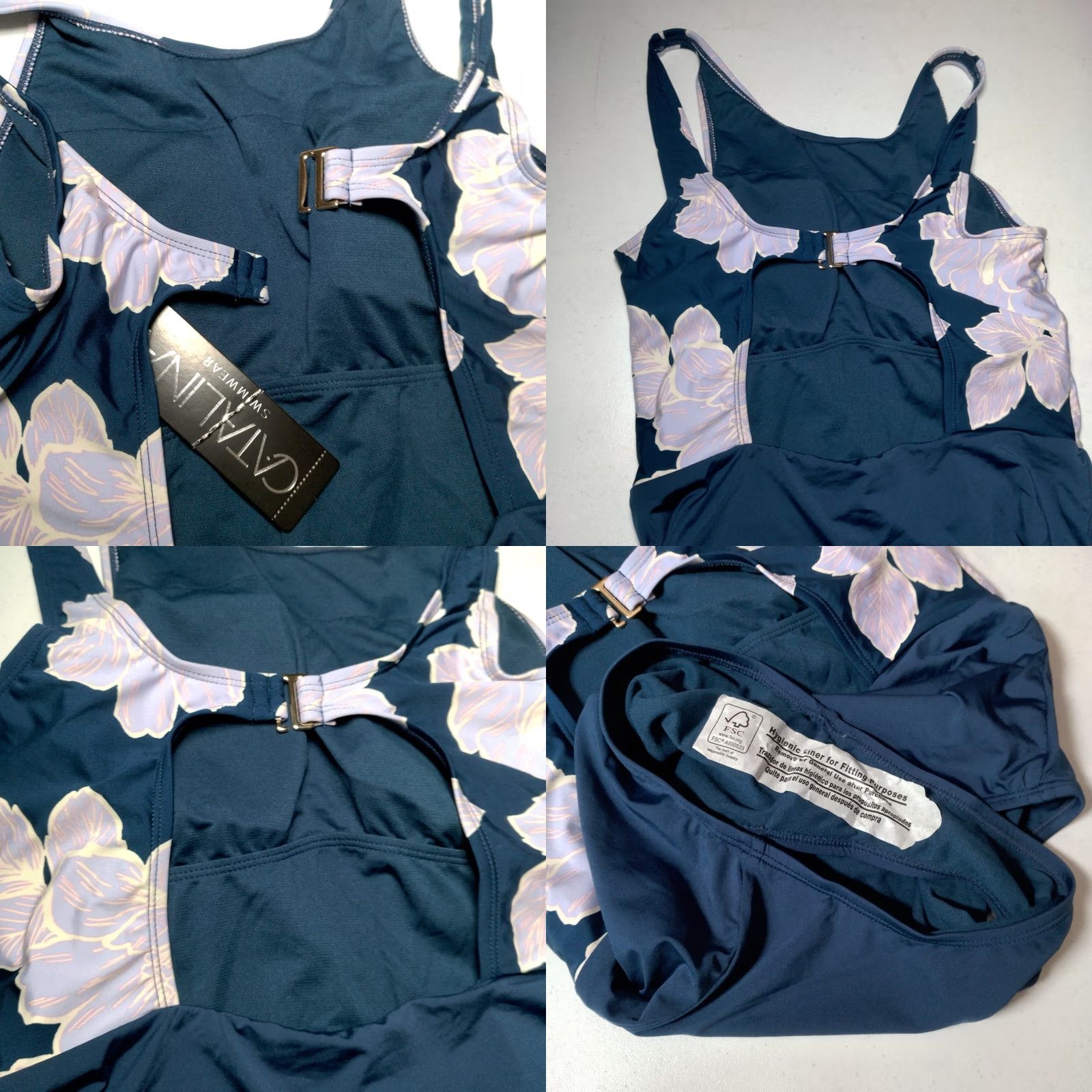 Catalina Catalina One Piece Bathing Suit Floral Tank Swim M Blue Purple Womens Size M / US 6-8 / IT 42-44 - 8 Thumbnail