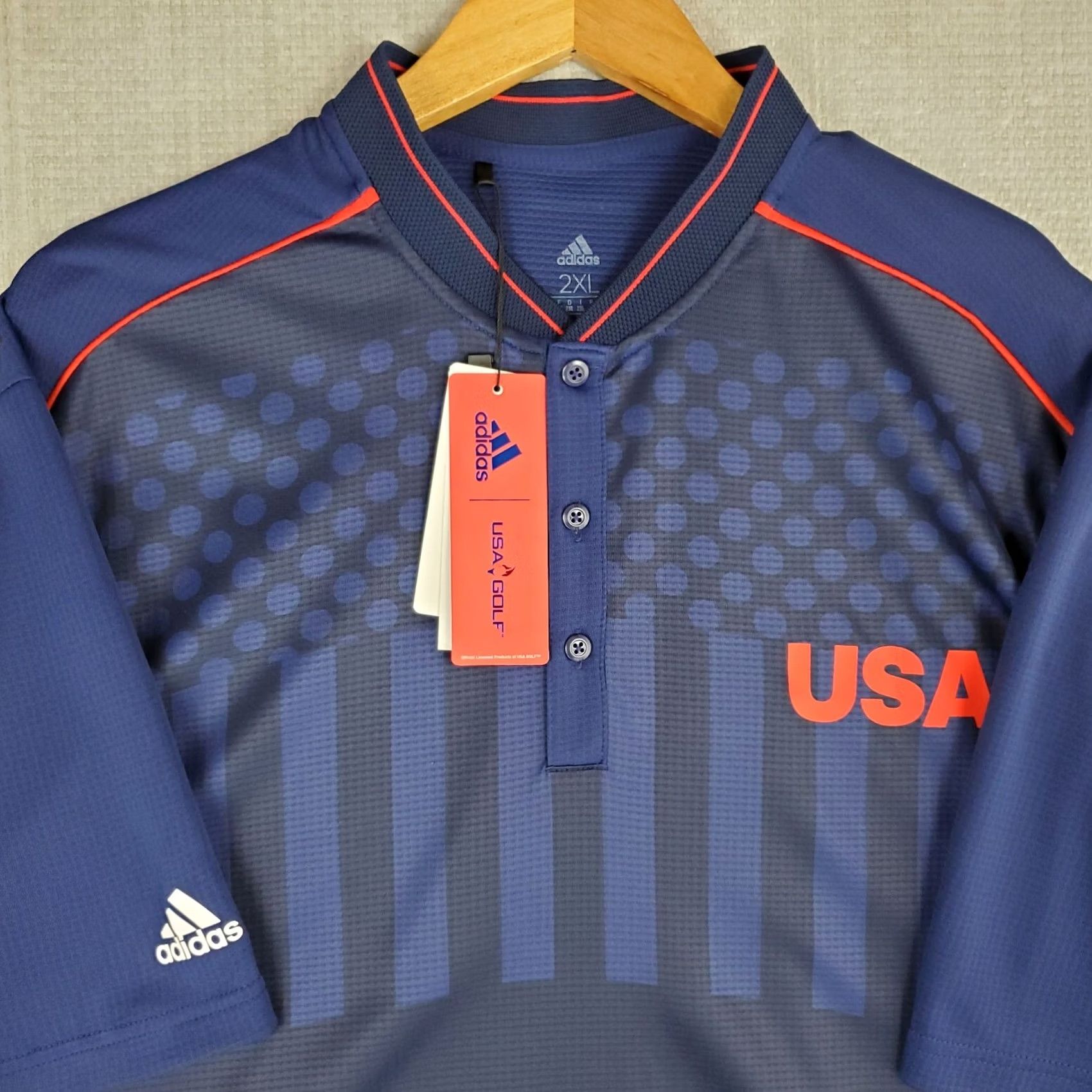 Adidas VINTAGE Adidas USA Golf Henley Polo Shirt 2XL Mens Blue NWT Size US XXL / EU 58 / 5 - 2 Thumbnail