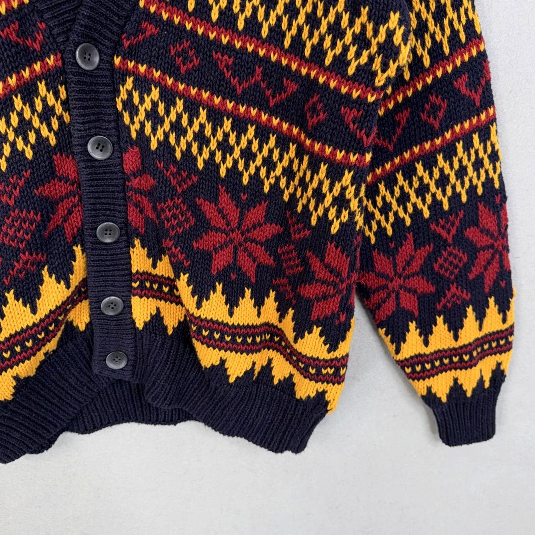 Vintage VINTAGE Woods & Gray Cardigan Sweater Mens M Navy Fair Isle Holiday 90s Mens Size US M / EU 48-50 / 2 - 3 Thumbnail