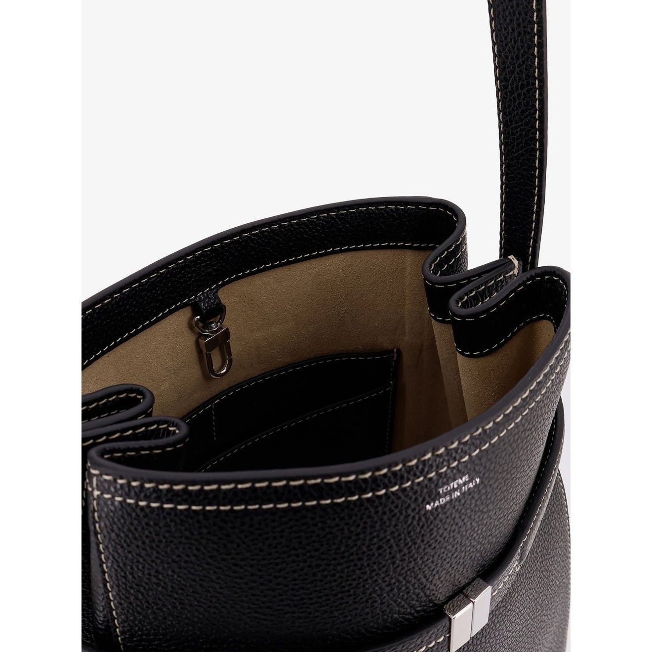 Toteme TOTEME Black Leather Belted Bucket Bag New Size ONE SIZE - 4 Thumbnail
