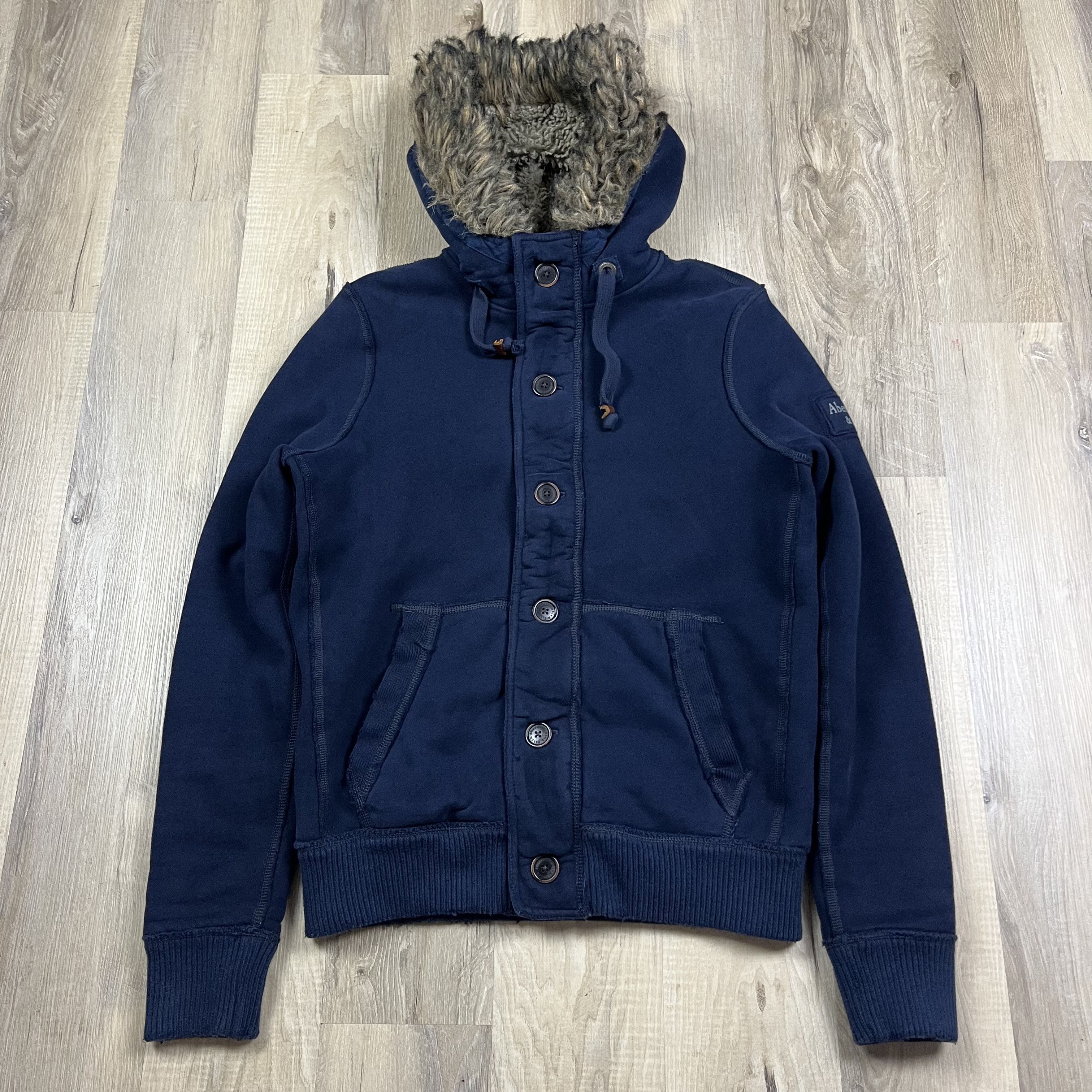 Abercrombie & Fitch Y2K Abercrombie & Fitch Full Zip Hoodie Button Faux Fur Size US L / EU 52-54 / 3 - 1 Thumbnail