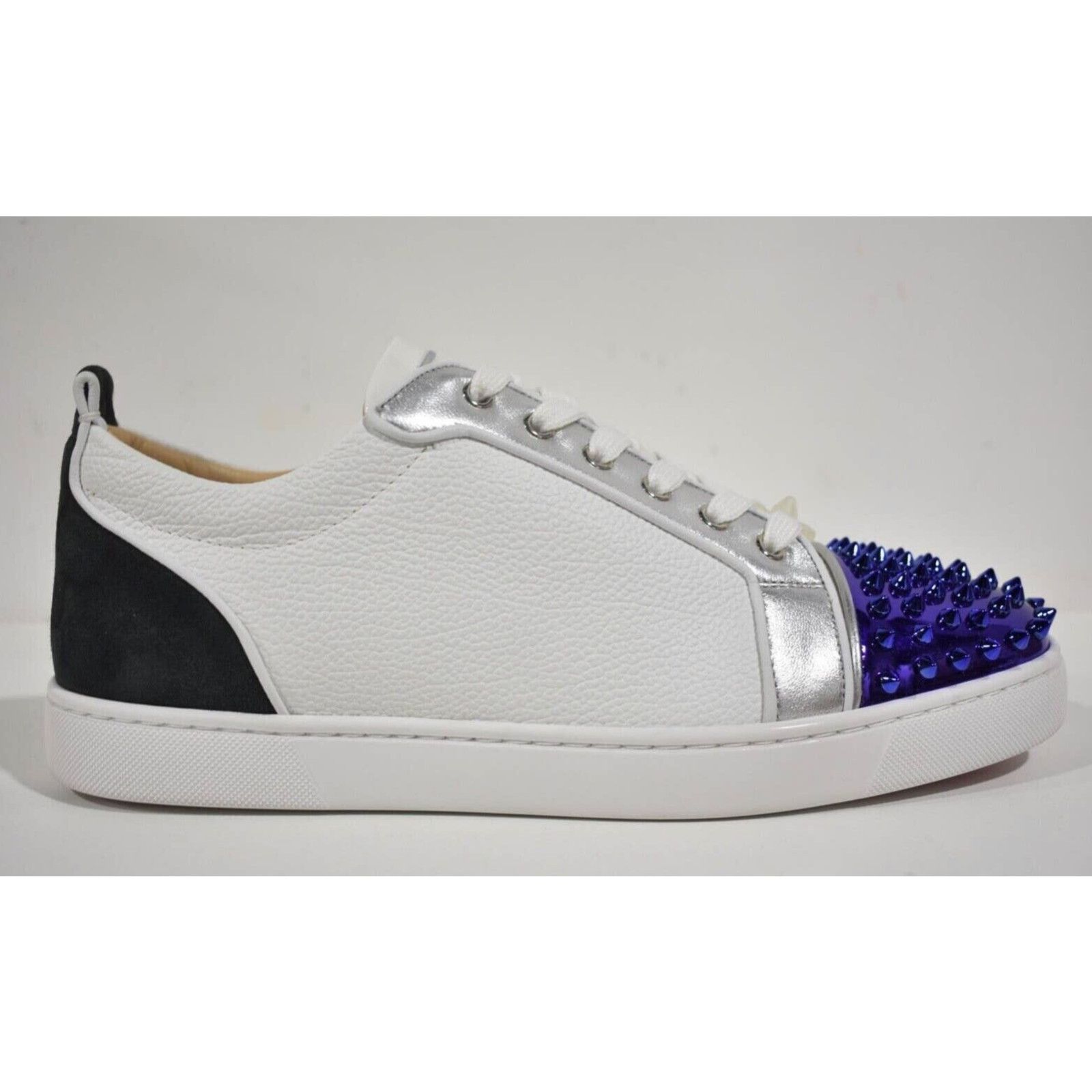Christian Louboutin Christian Louboutin Louis Junior Spikes Flat White Purple Size US 9 / EU 42 - 2 Thumbnail