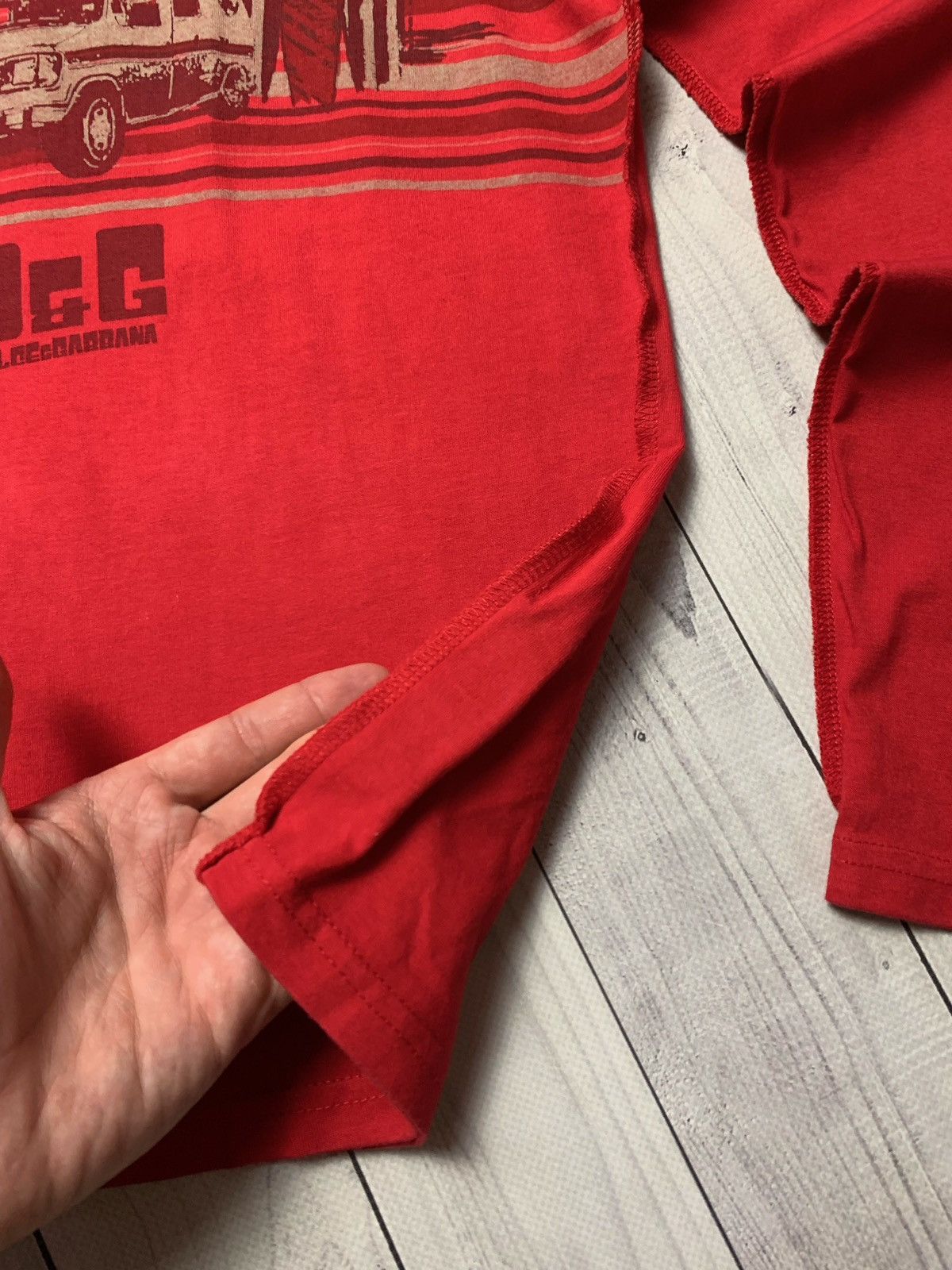 Dolce & Gabbana × Vintage Dolce&gabbana d&g v neck long sleeve sweatshirt Red size L Size US L / EU 52-54 / 3 - 5 Thumbnail