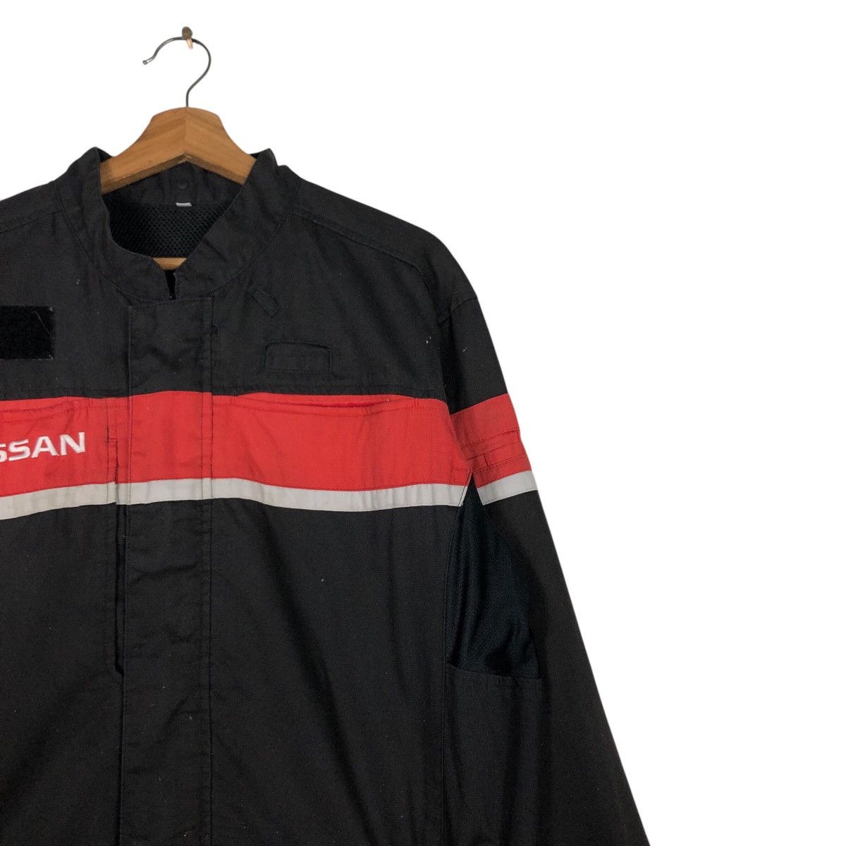 Japanese Brand 📌Vintage Overall Worker Racing Nissan Big Logo Spell Out Size US 38 / EU 54 - 8 Thumbnail