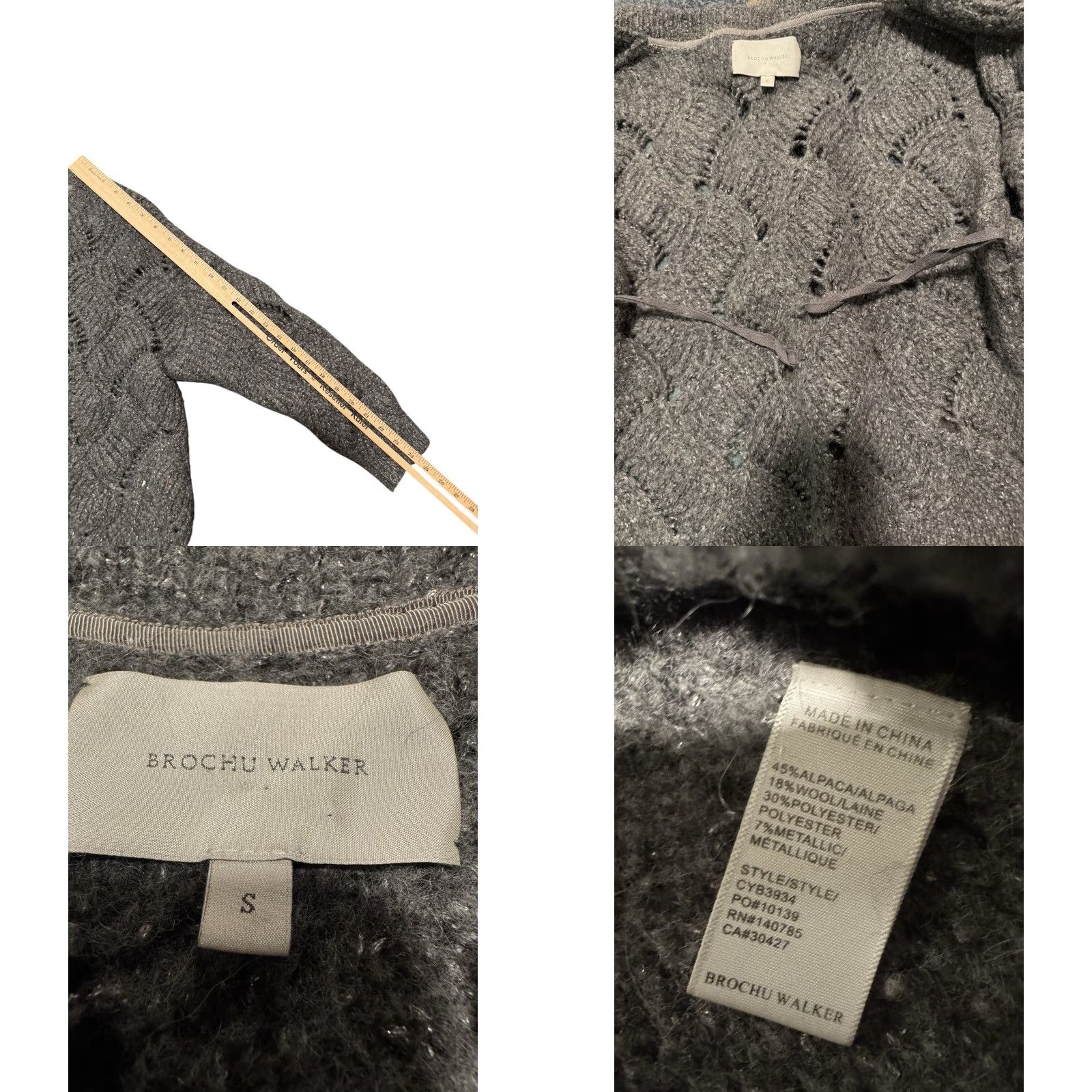 Brochu Walker Brochu Walker Restoin Grey Open Front Cardigan Small Alpaca Wool Blend User: Brochu Walker Restoin Grey Open Front Cardigan Small Alpaca Wool Blend Size S / US 4 / IT 40 - 9 Thumbnail