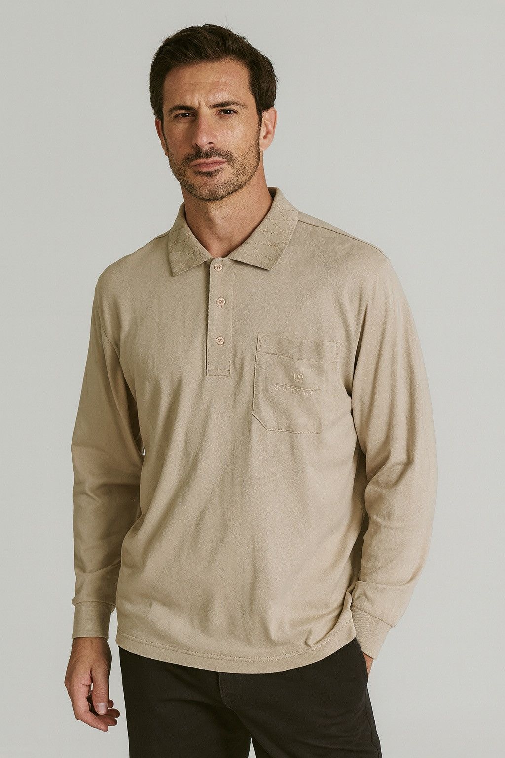 Givenchy Drop! Vintage 90s GIVENCHY Long Sleeve Polo Shirt Beige L Size US L / EU 52-54 / 3 - 2 Thumbnail