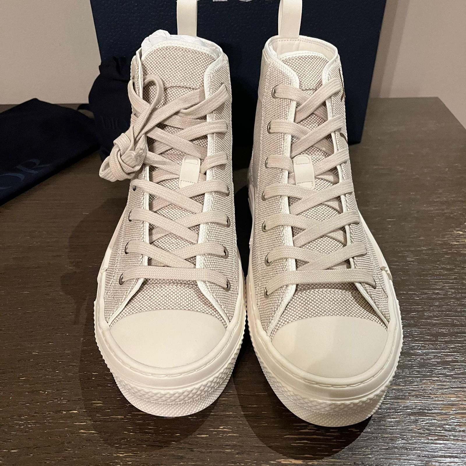 Dior × Travis Scott o1rshd1 Cactus Jack B23 High Top Logo Sneakers in Off White Size US 9 / EU 42 - 8 Thumbnail