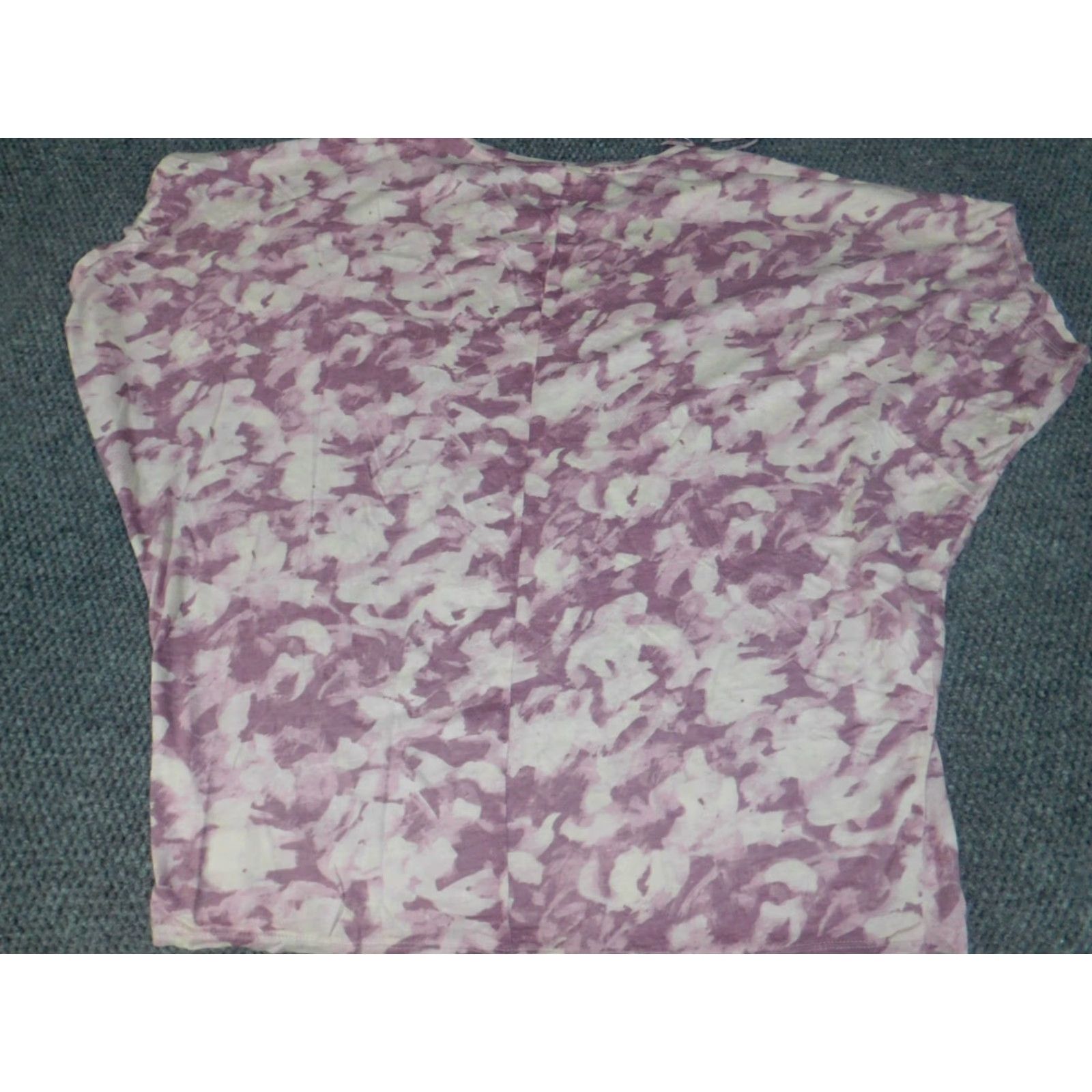 Vintage Wonderly Womens Blouse L Purple Crew Neck Short Sleeve Cotton Rayon Pullover Stretch Casual Regular Classic Basic Size L / US 10 / IT 46 - 7 Thumbnail