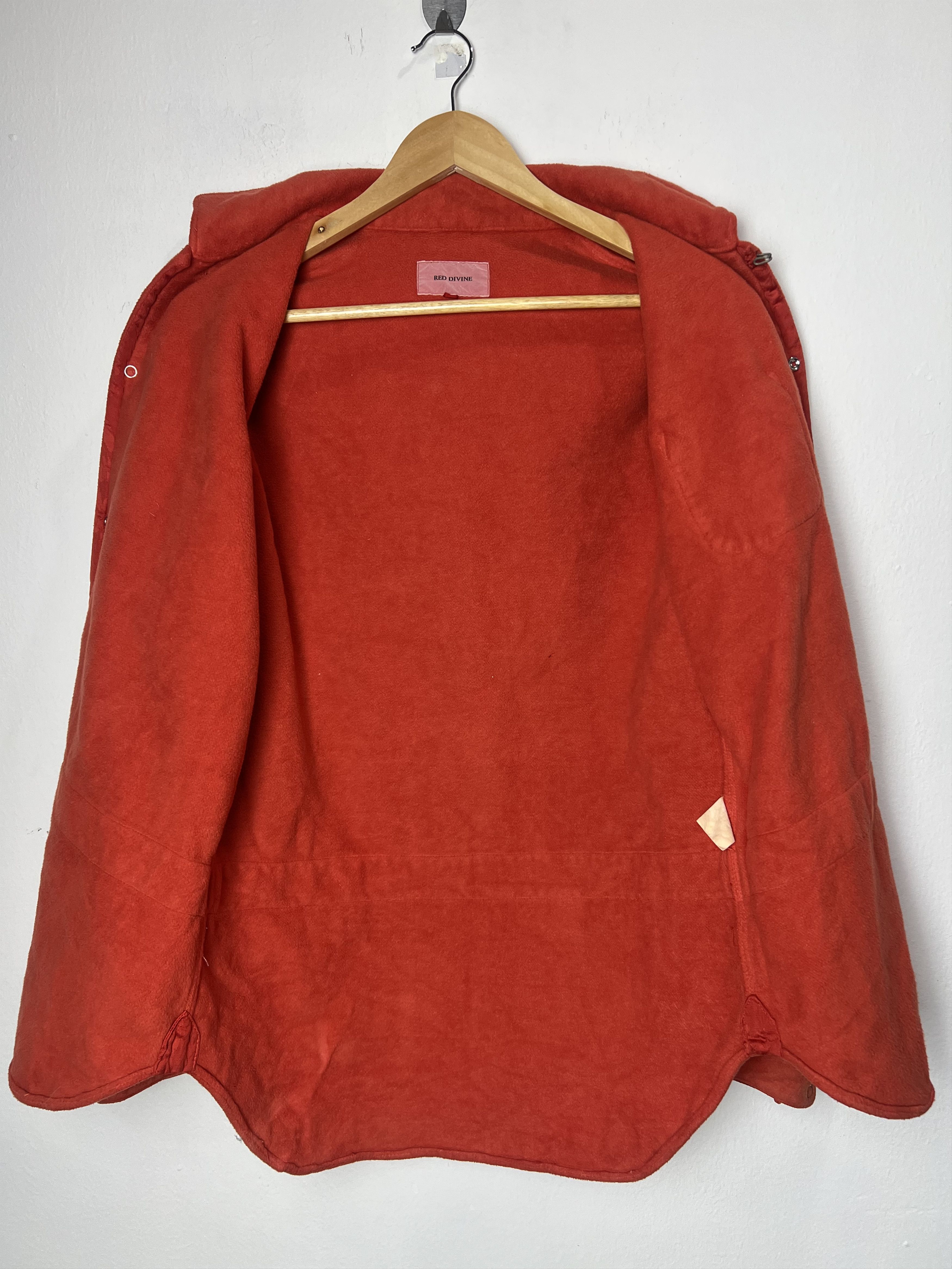 Japanese Brand Red Divine Orange Red Fleece Button Down Shirt Size US M / EU 48-50 / 2 - 3 Thumbnail