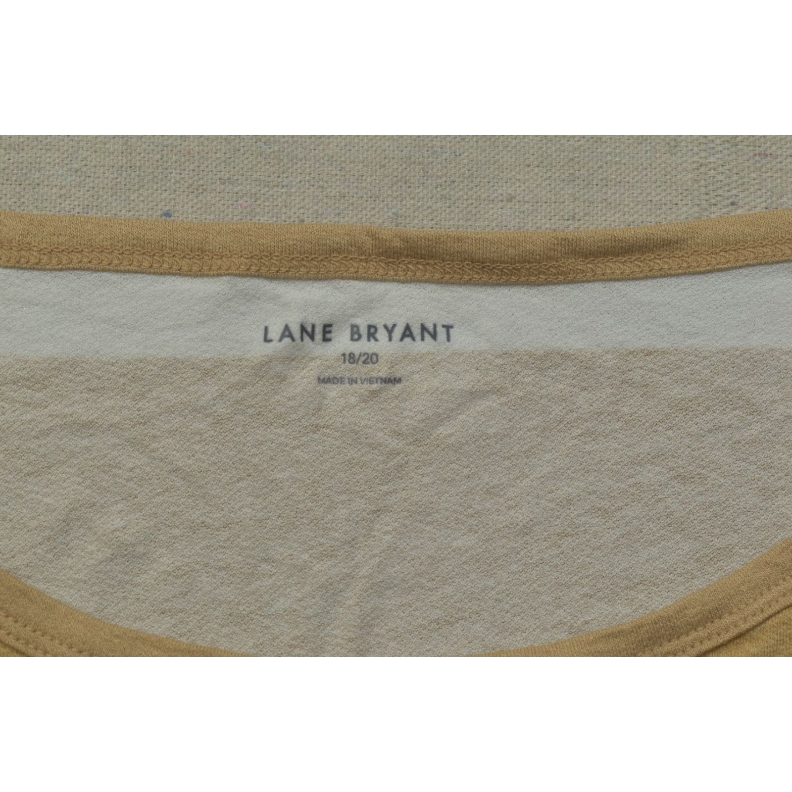Vintage Lane Bryant Blouse Shirt Women Plus 18/20 Short Sleeve Striped Beige White Casual Basic 18/20 Womens Shoes? Size XXL / US 16-18 / IT 52-54 - 7 Thumbnail