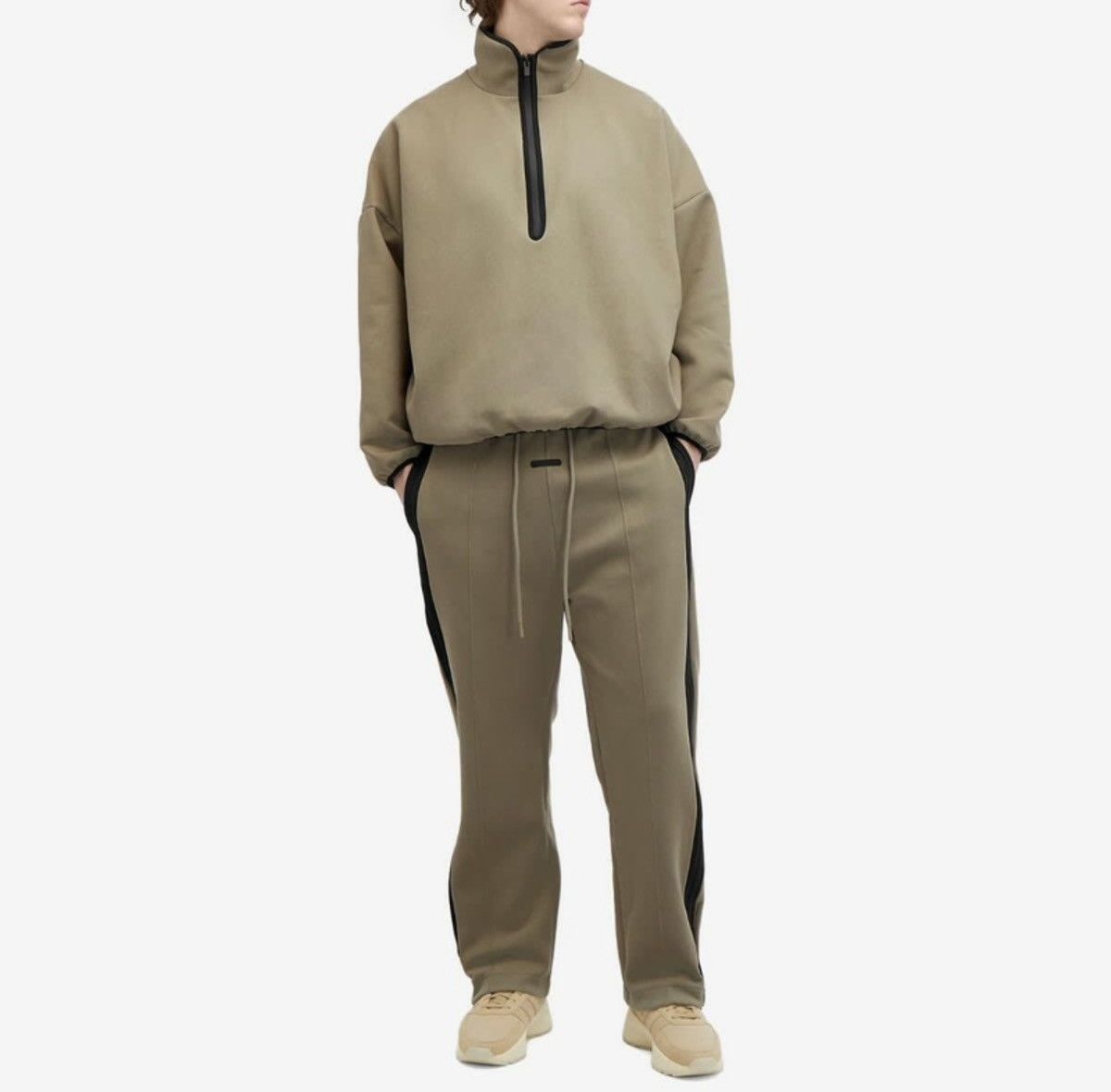 Adidas × Fear of God Fear of God Suede Fleece Half-Zip Sweatshirt Clay Size US S / EU 44-46 / 1 - 12 Thumbnail