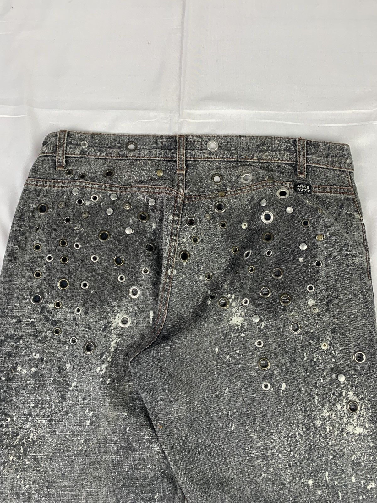 Miss Sixty Miss Sixty Studded Eyelete Splatter Bootcut Jeans Pants Size 31" - 5 Thumbnail