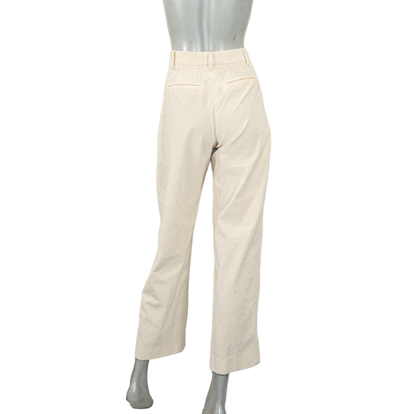 The Kooples The Kooples Pleated Corduroy Ecru Pants Flared leg sz 38 24w Size 26" / US 2 / IT 38 - 5 Thumbnail