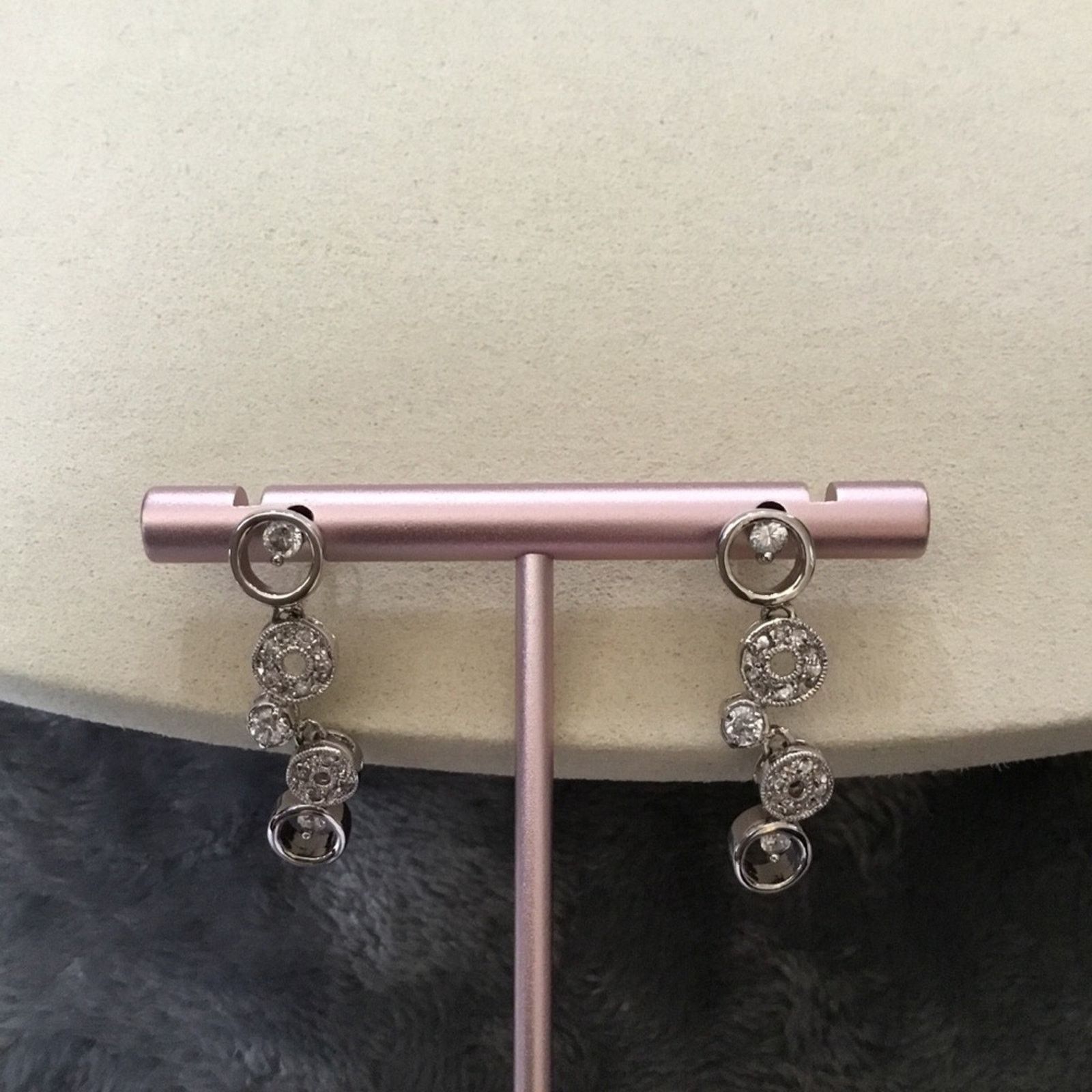 Other Sterling Silver Round Multi-Crystal Earrings Size ONE SIZE - 3 Thumbnail