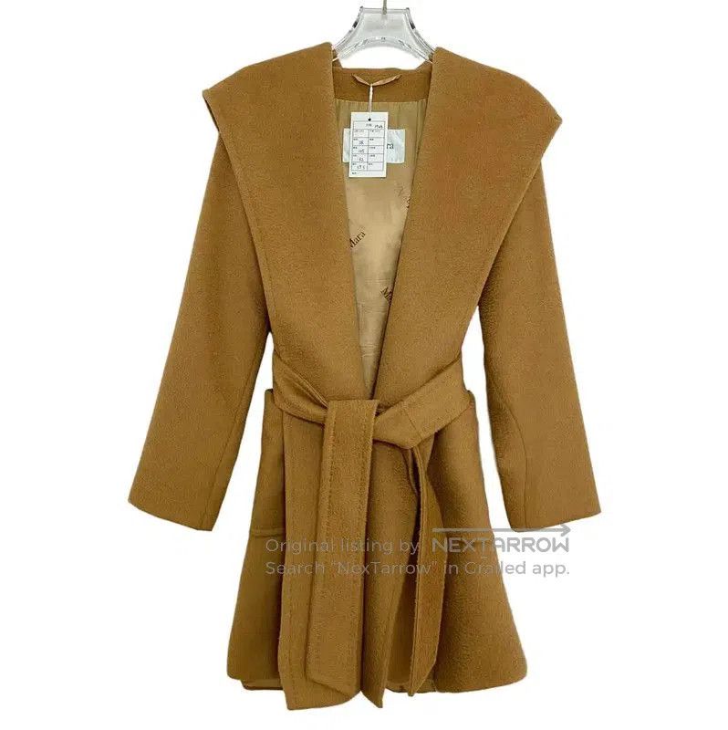 MaxMara Khaki Alpaca Wool Coat for Women .