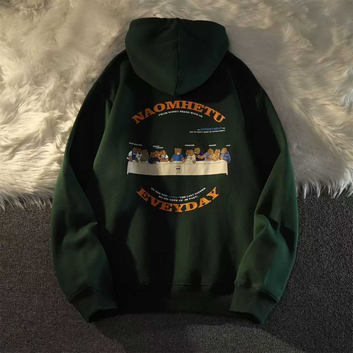 Japanese Brand × Vintage Green Vintage Bear Loose Hoodie Size US L / EU 52-54 / 3 - 1 Thumbnail