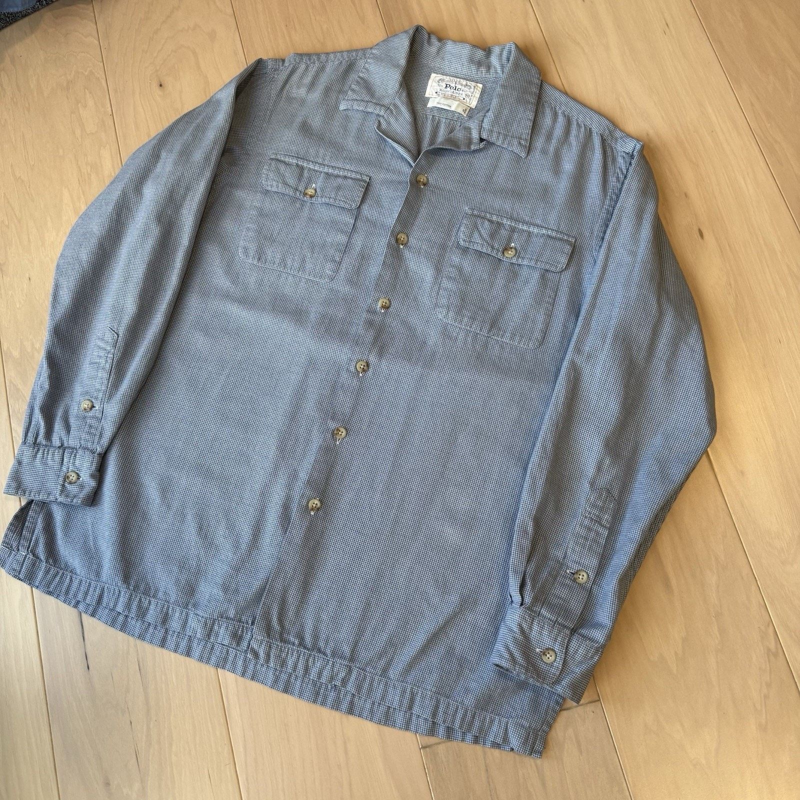 Polo Ralph Lauren × Vintage Vintage Polo Ralph Lauren Loop Collar Shirt M Blue Cotton Size US M / EU 48-50 / 2 - 8 Thumbnail