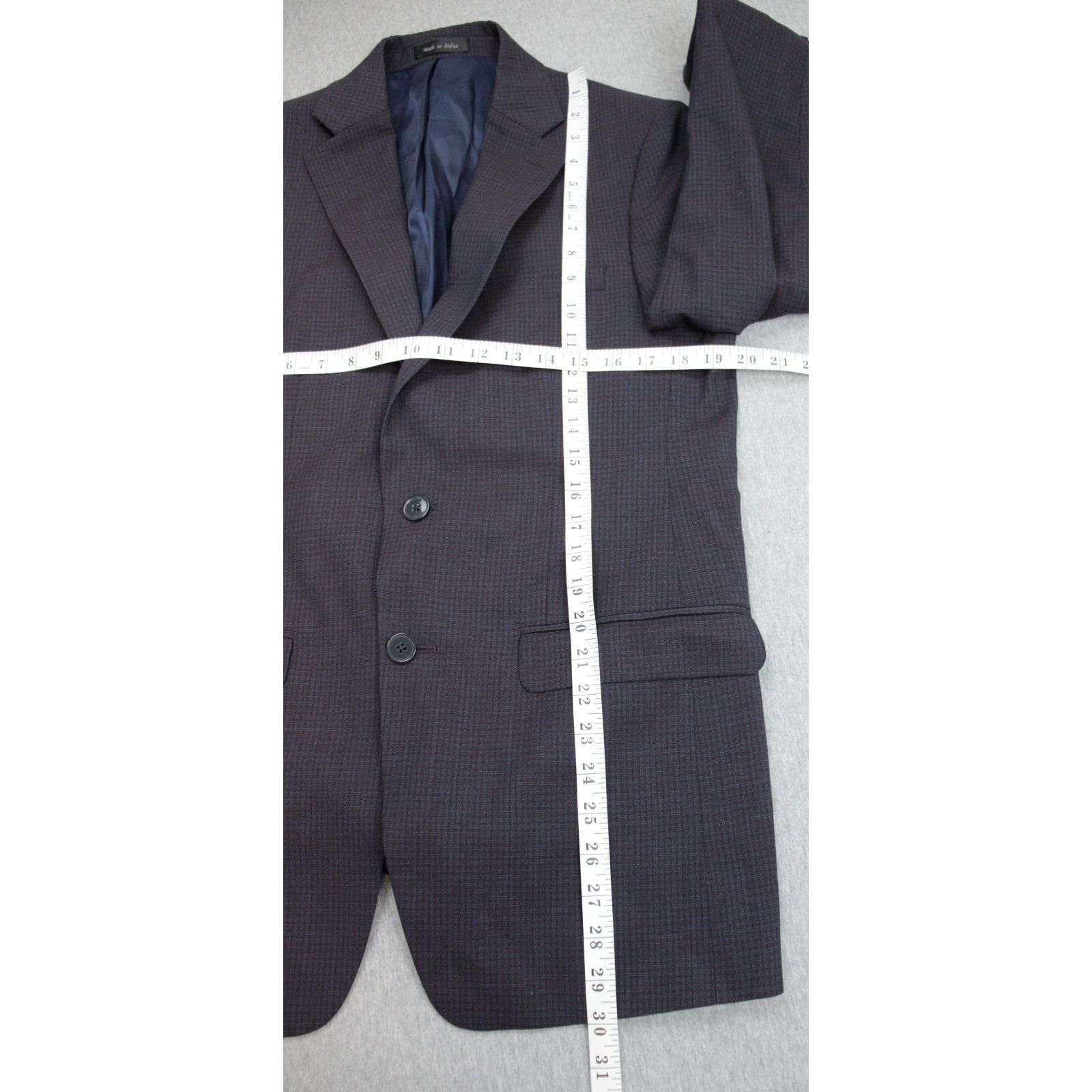 Calvin Klein Calvin Klein Blazer Mens Size 38R Check 100% Wool 2 Button Size 38R - 8 Thumbnail