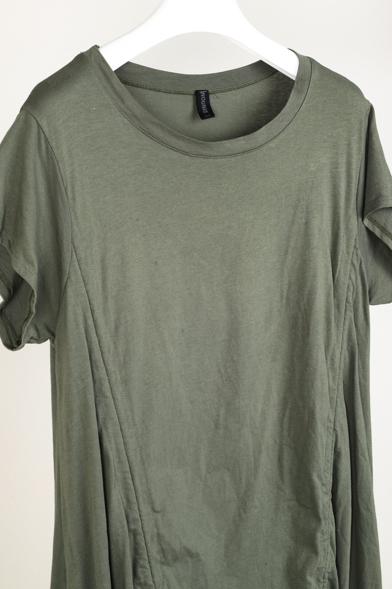 Other Nounke Green Jersey Ruched-Drawstring Midi T-Shirt Dress Size XL / US 12-14 / IT 48-50 - 2 Thumbnail